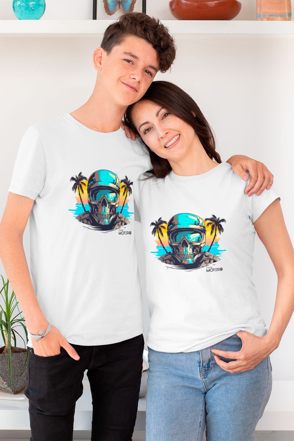 Playera poliéster blanca para niños diseño 15
