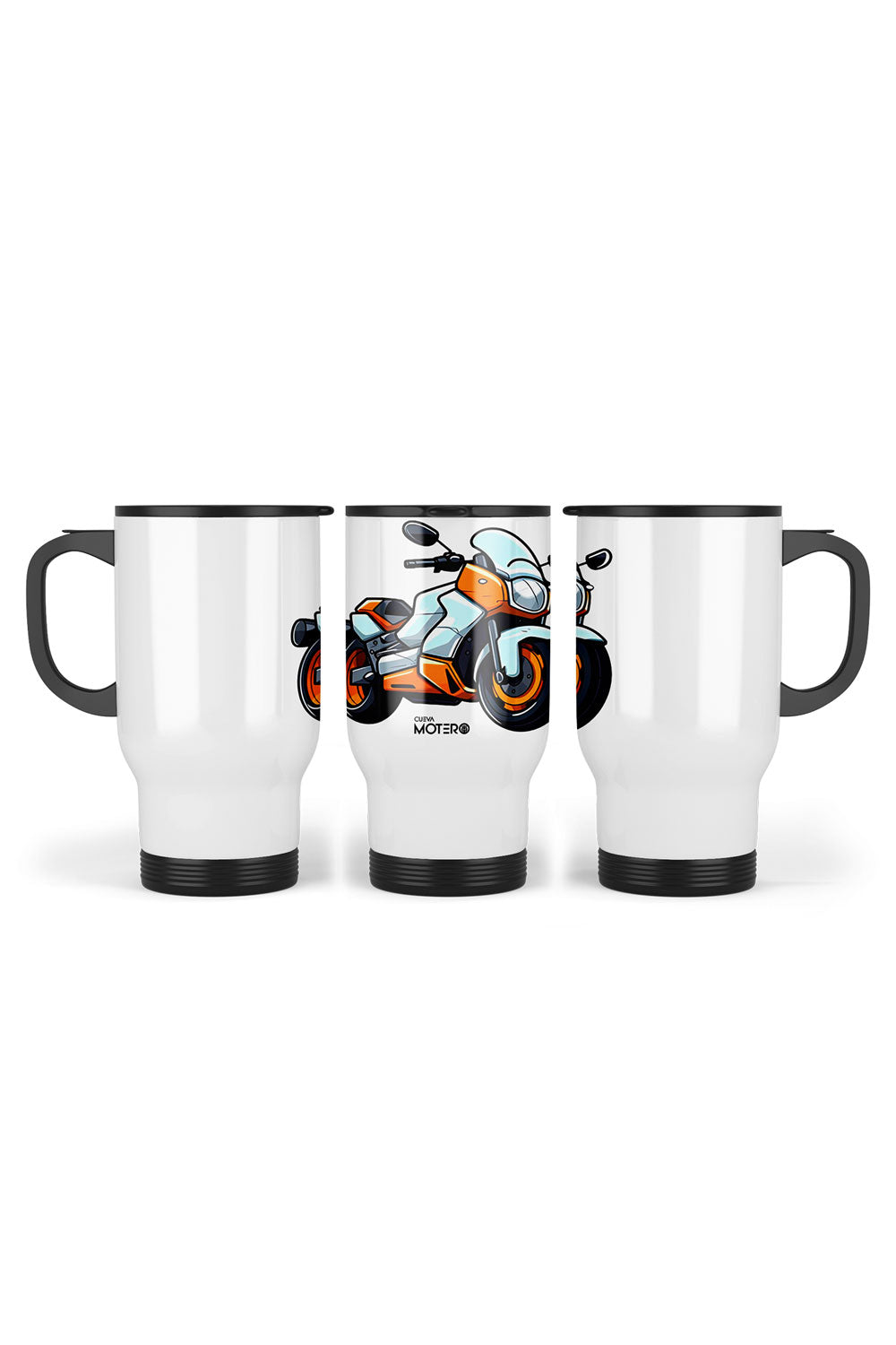 1 Termo acero con asa de plástico negro, capacidad de 16 oz Diseño 150