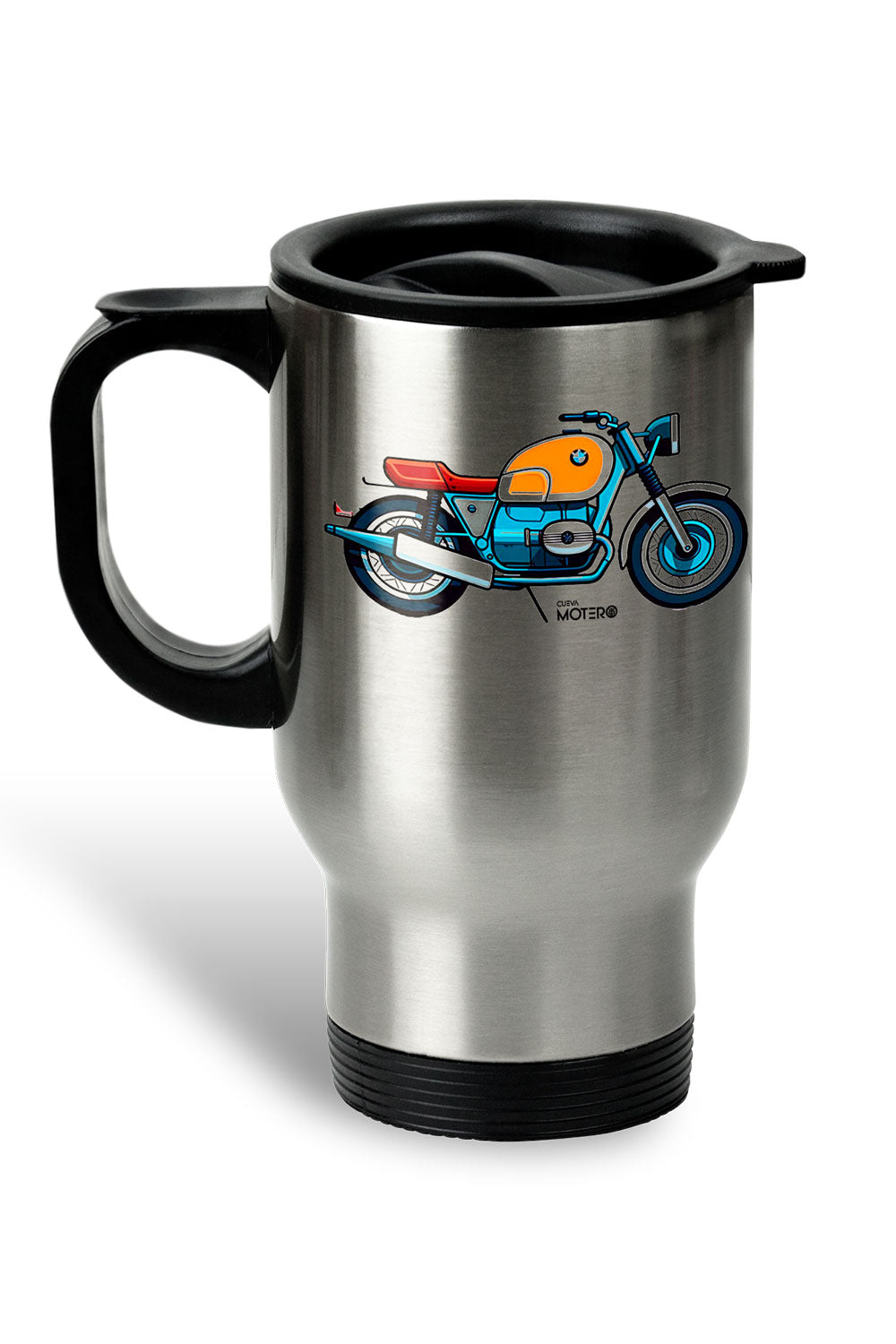 1 Termo acero con asa de plástico negro, capacidad de 16 oz Diseño 151