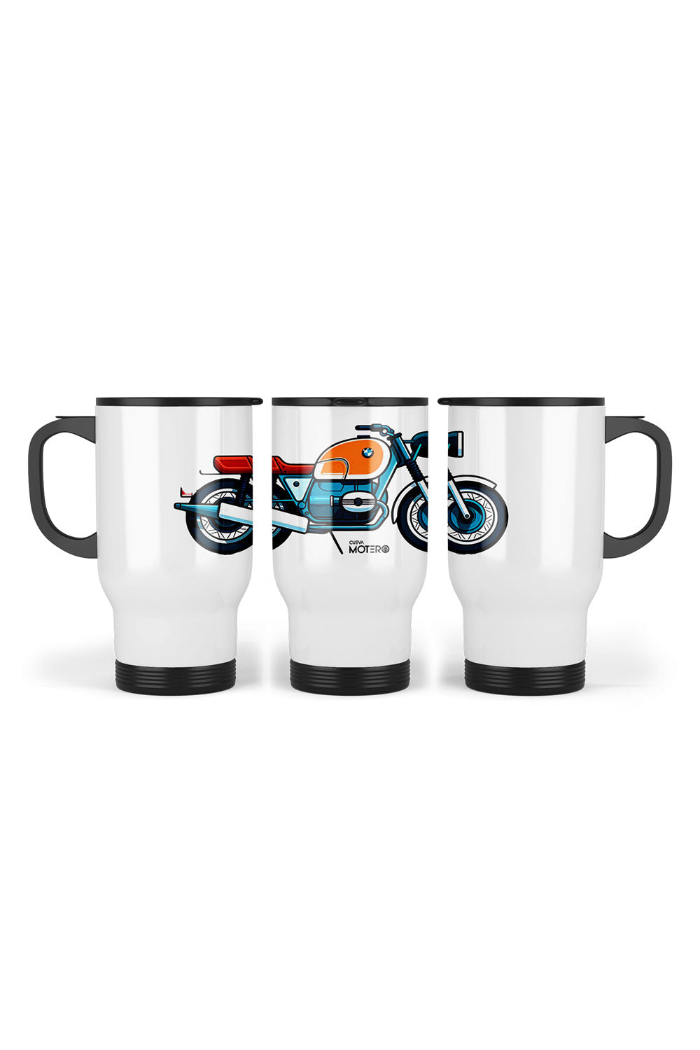 1 Termo acero con asa de plástico negro, capacidad de 16 oz Diseño 151