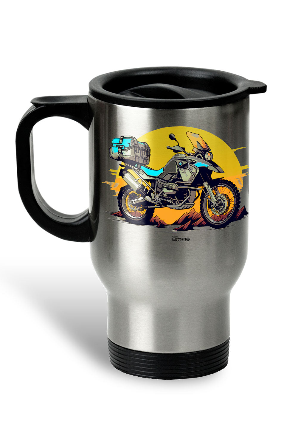 1 Termo acero con asa de plástico negro, capacidad de 16 oz Diseño 153