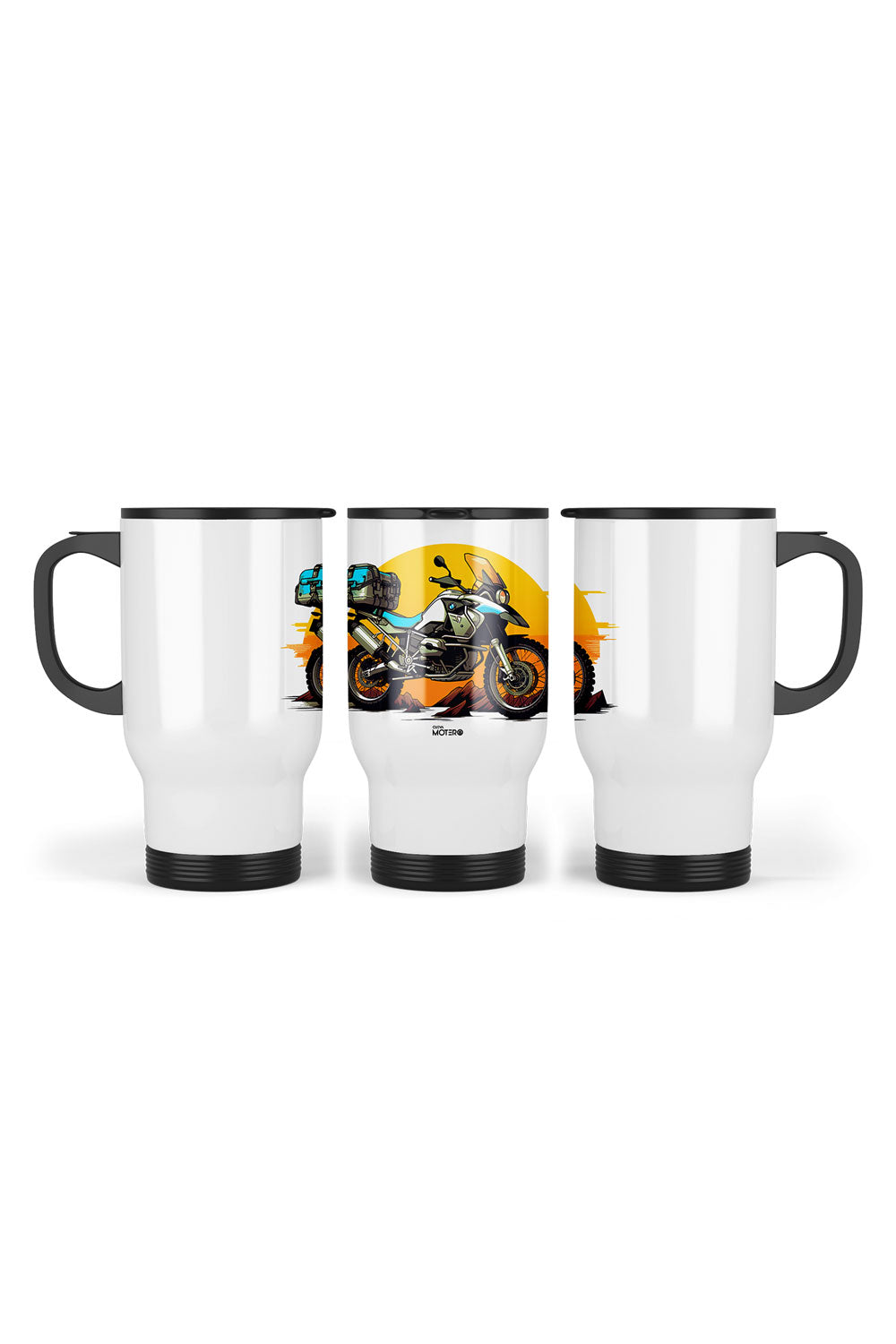 1 Termo acero con asa de plástico negro, capacidad de 16 oz Diseño 153