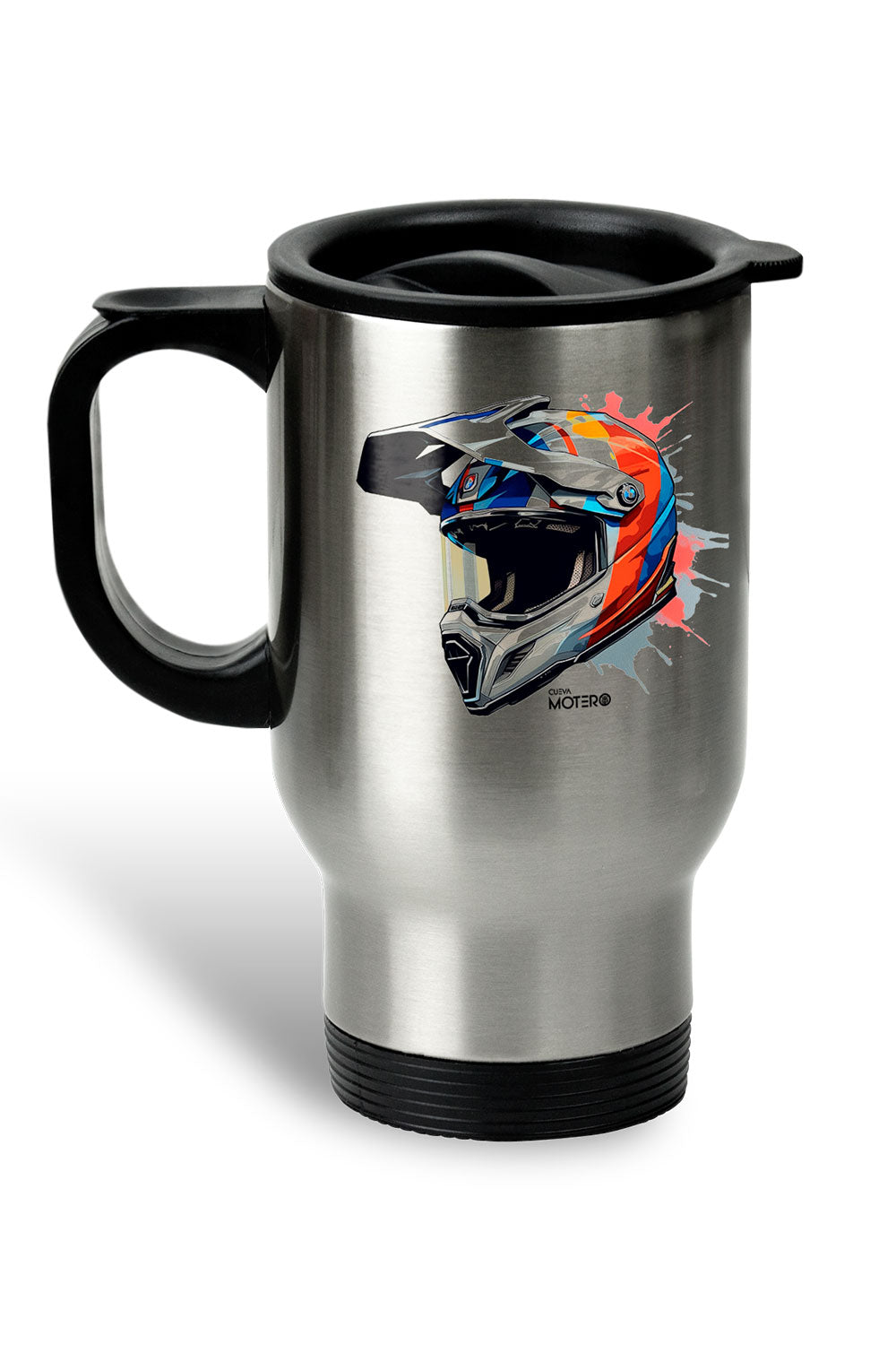 1 Termo acero con asa de plástico negro, capacidad de 16 oz Diseño 154
