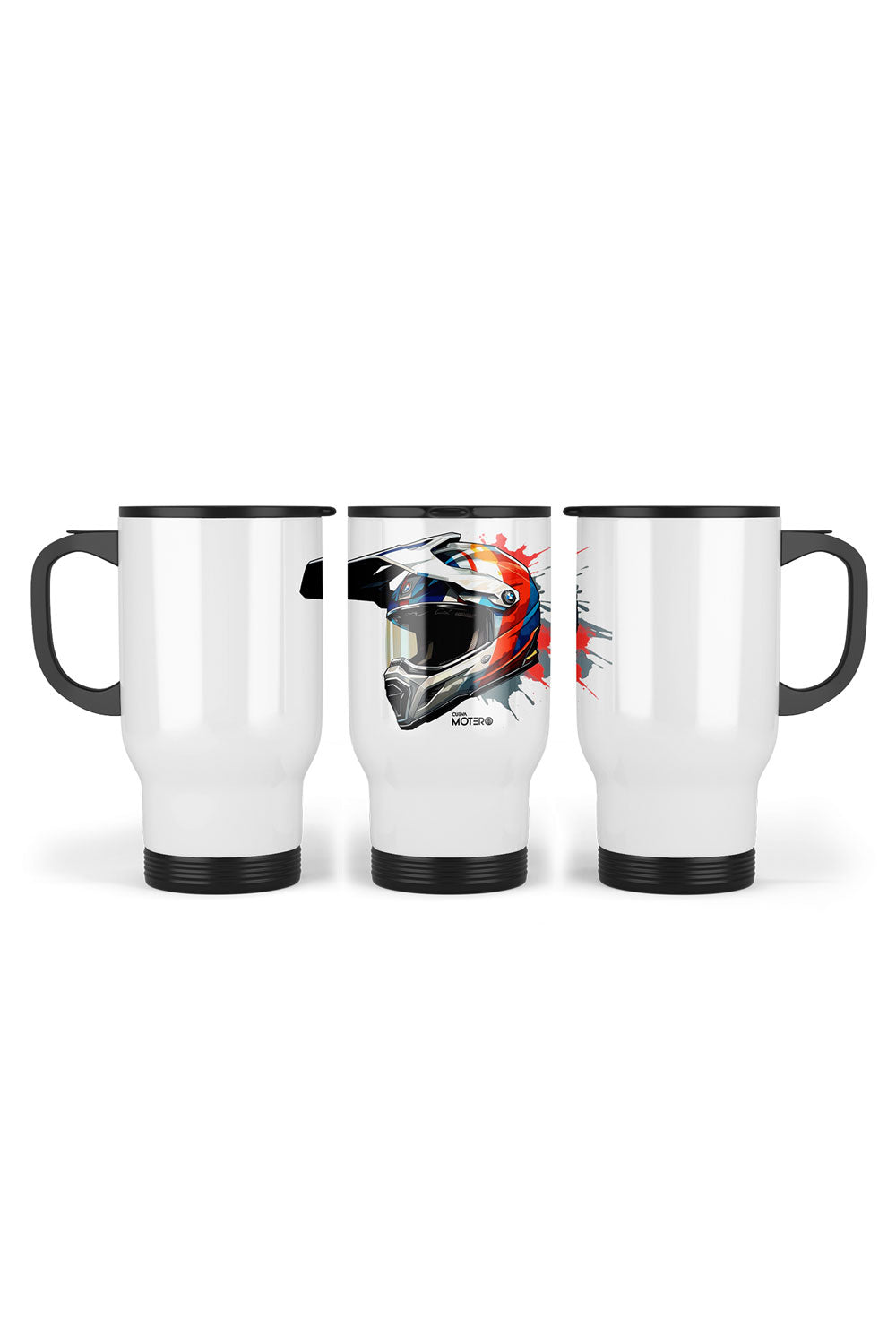 1 Termo acero con asa de plástico negro, capacidad de 16 oz Diseño 154