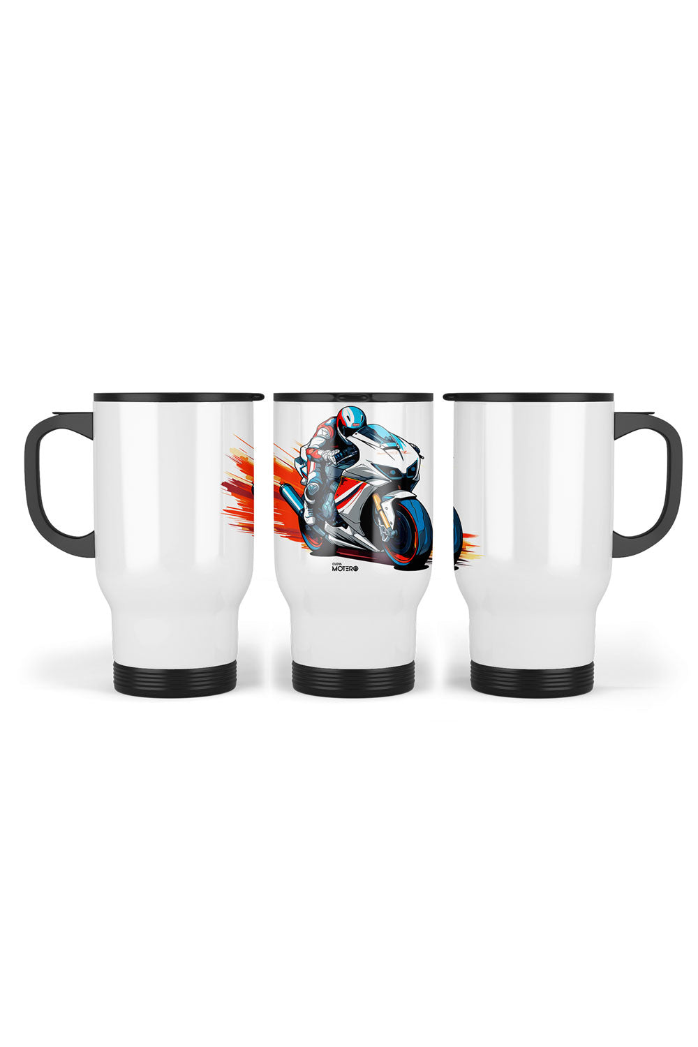1 Termo acero con asa de plástico negro, capacidad de 16 oz Diseño 155