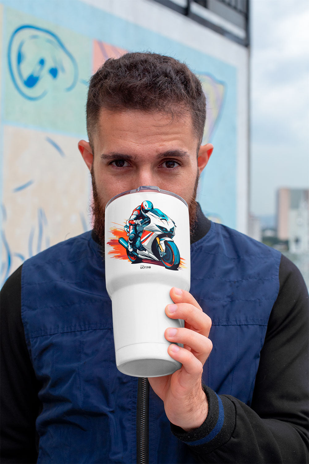 Termo tipo viajero de acero doble con capacidad de 20 oz Diseño 155