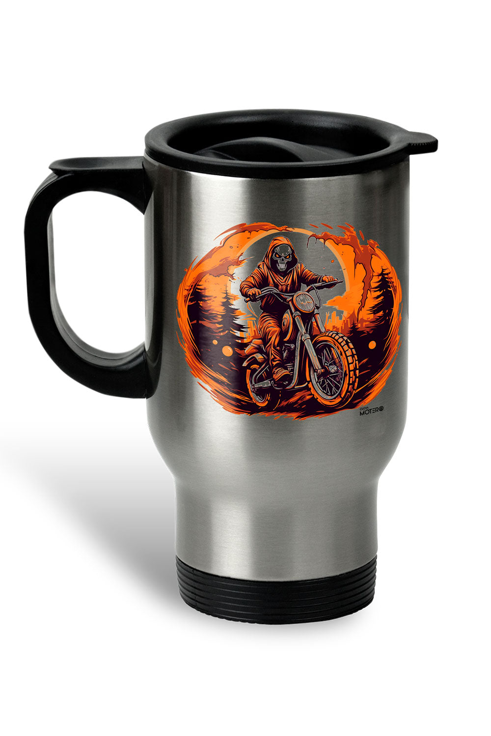 1 Termo acero con asa de plástico negro, capacidad de 16 oz Diseño 157