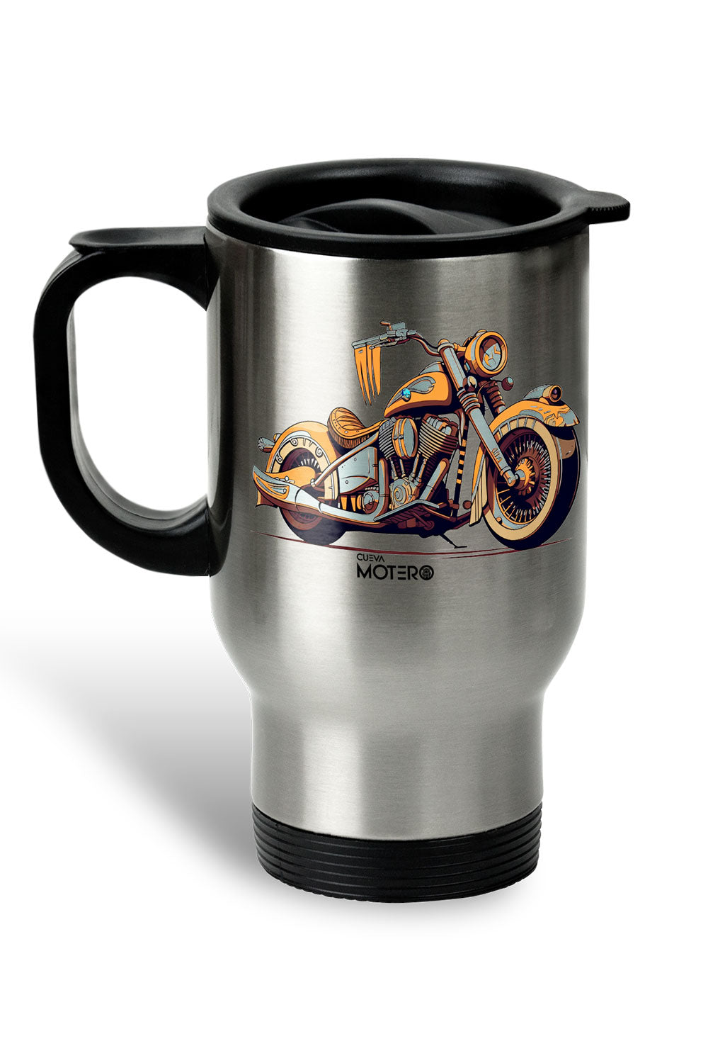 Termo acero con asa de plástico negro, capacidad de 16 oz Diseño 158
