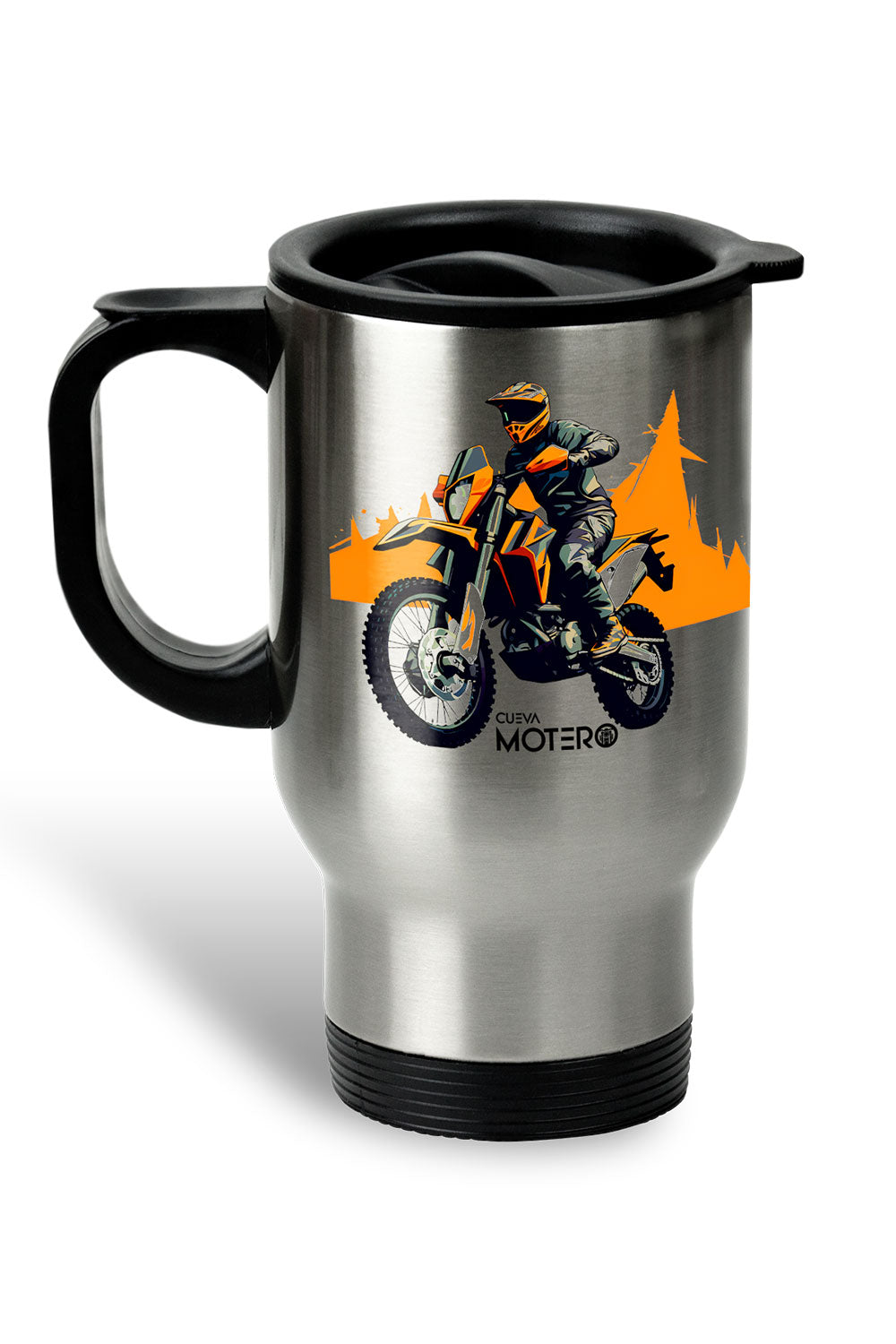 Termo acero con asa de plástico negro, capacidad de 16 oz Diseño 159