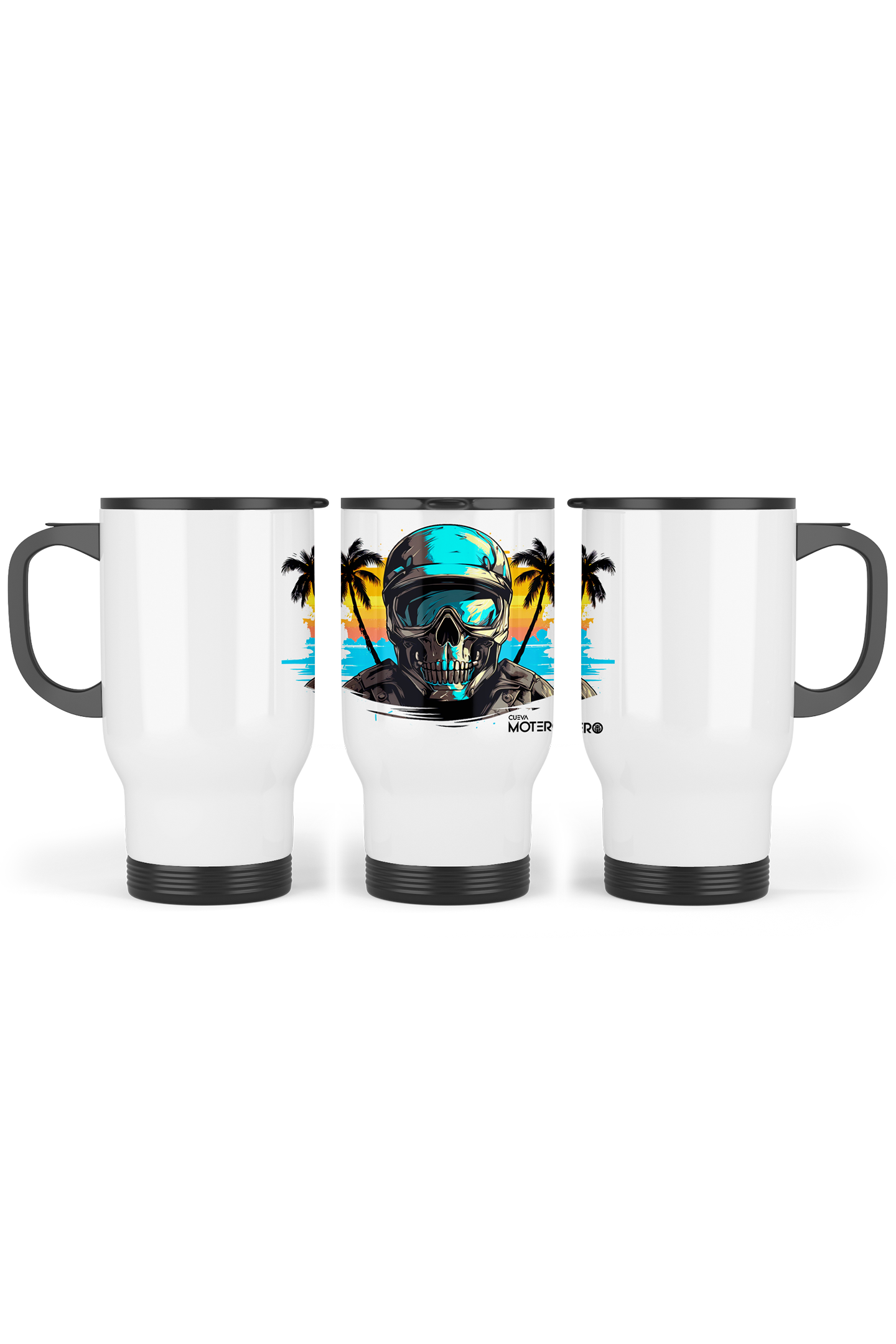 1 Termo acero con asa de plástico negro, capacidad de 16 oz Diseño 15
