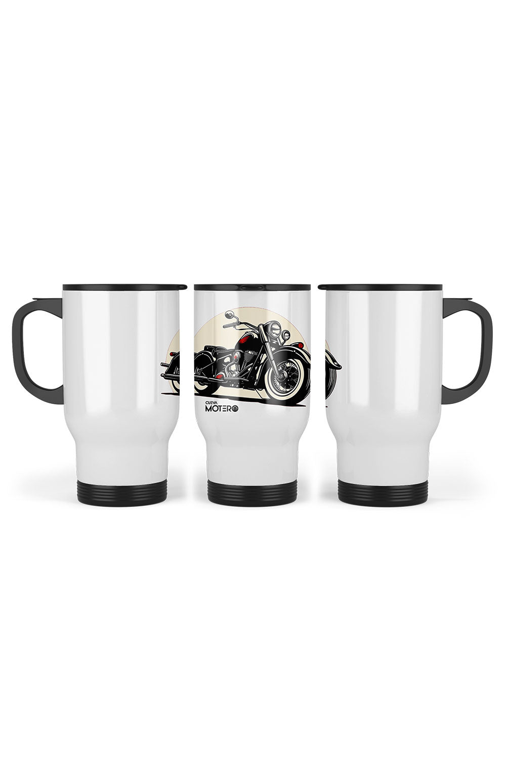 Termo acero con asa de plástico negro, capacidad de 16 oz Diseño 160