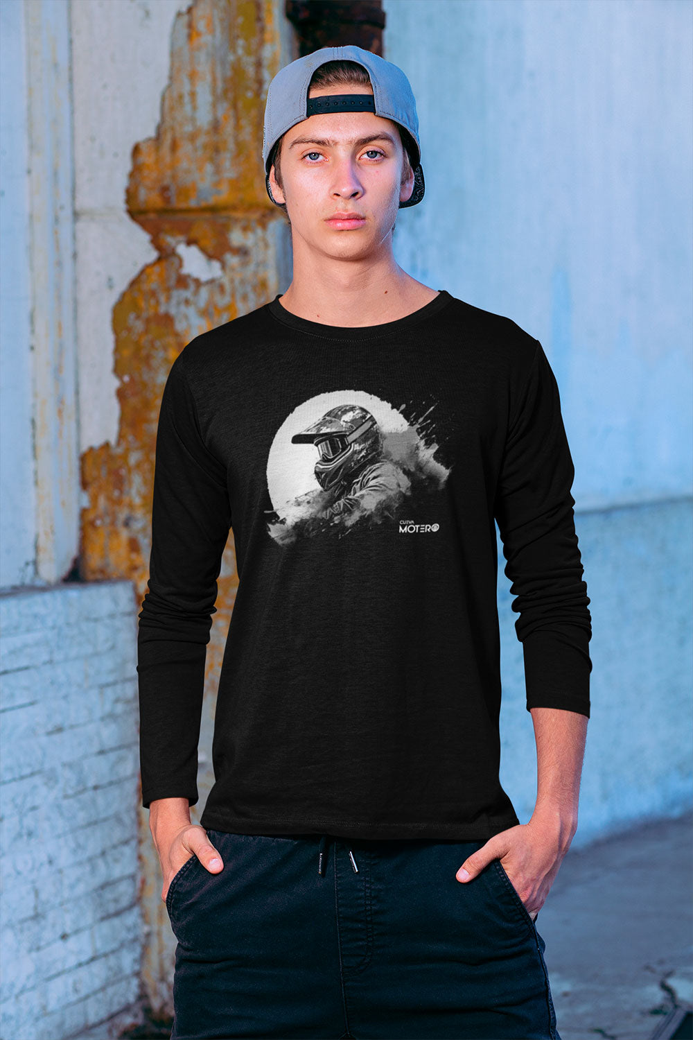 Playera hombre manga larga de algodón Diseño 161
