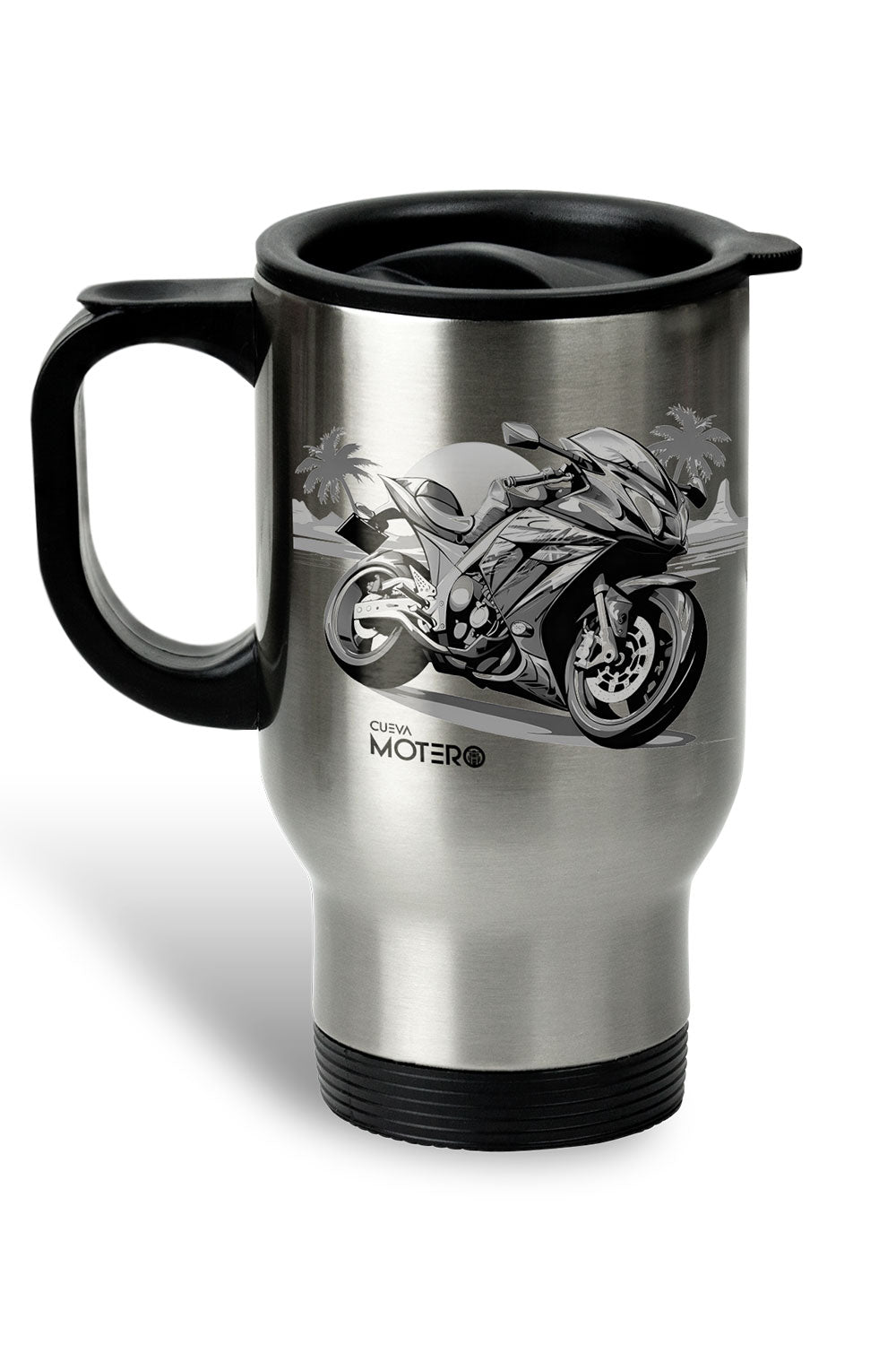 Termo acero con asa de plástico negro, capacidad de 16 oz Diseño 162
