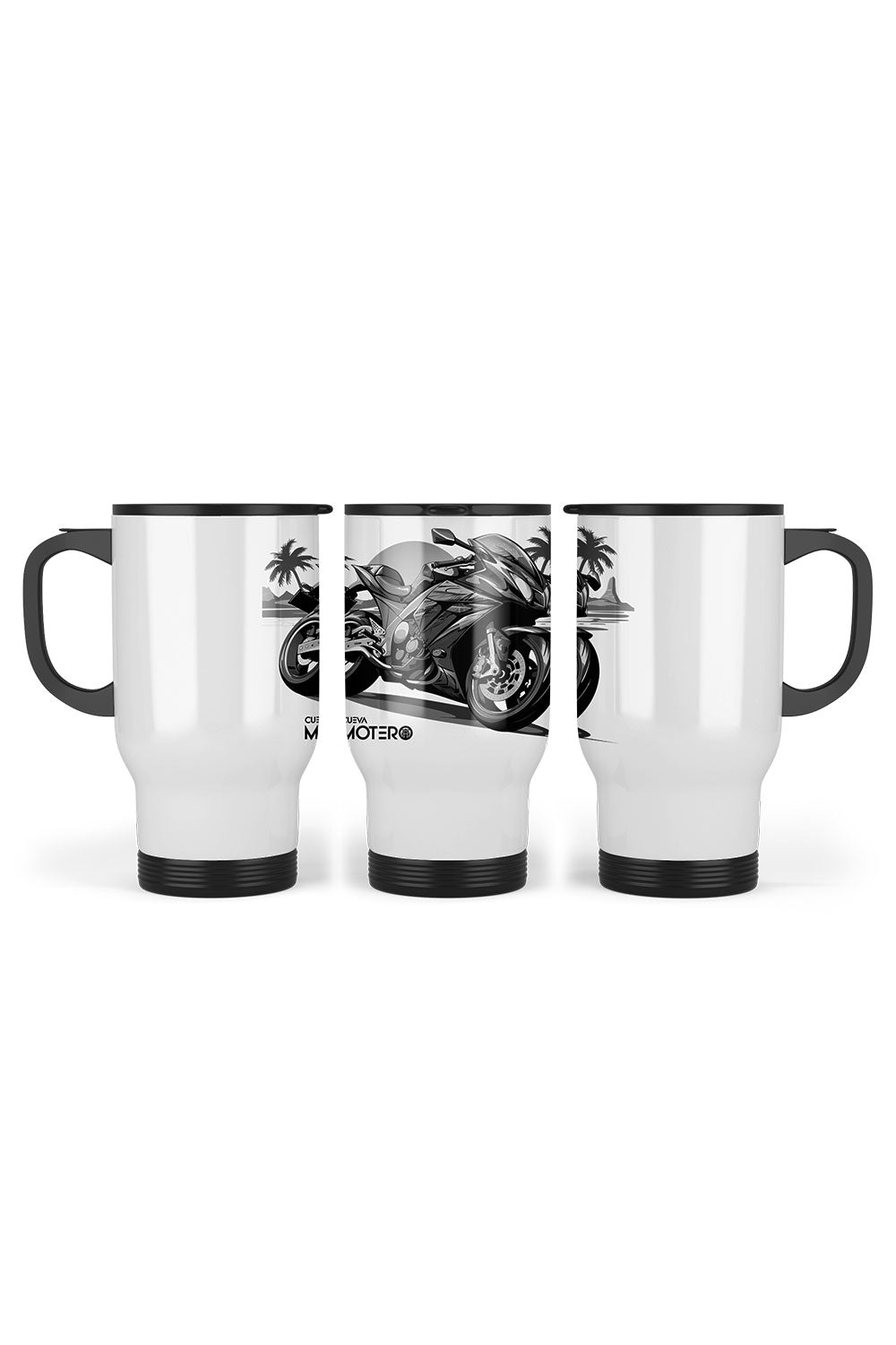 Termo acero con asa de plástico negro, capacidad de 16 oz Diseño 162