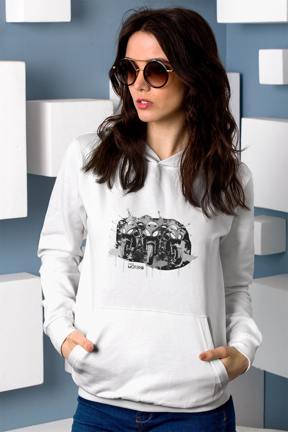 Sudadera unisex blanca diseño 163