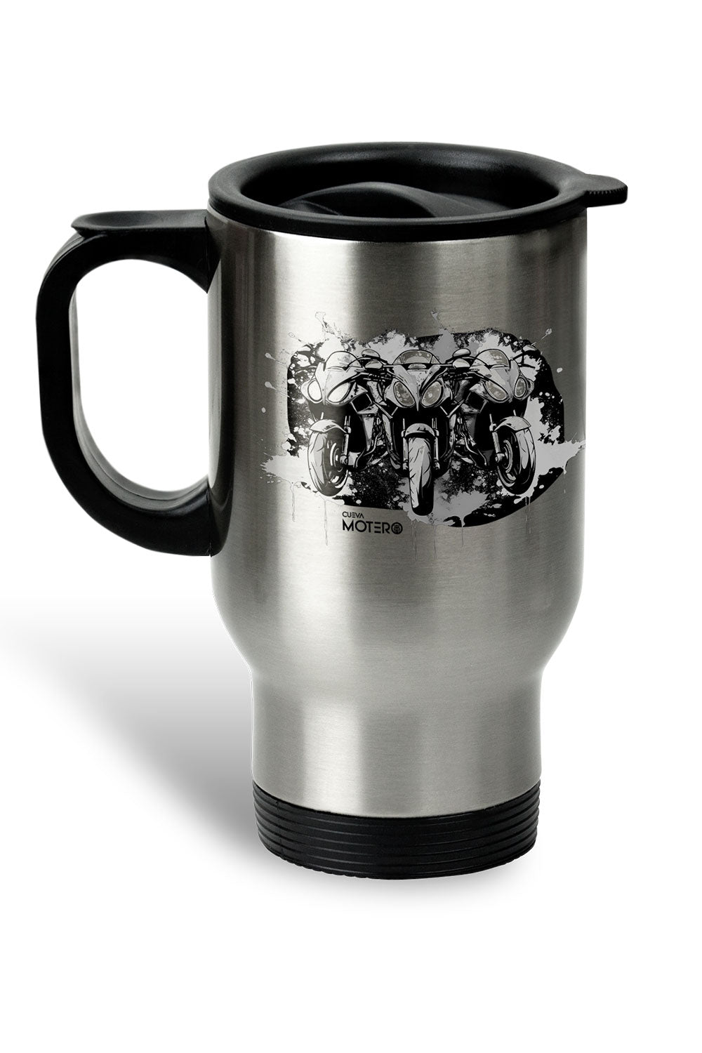 Termo acero con asa de plástico negro, capacidad de 16 oz Diseño 163