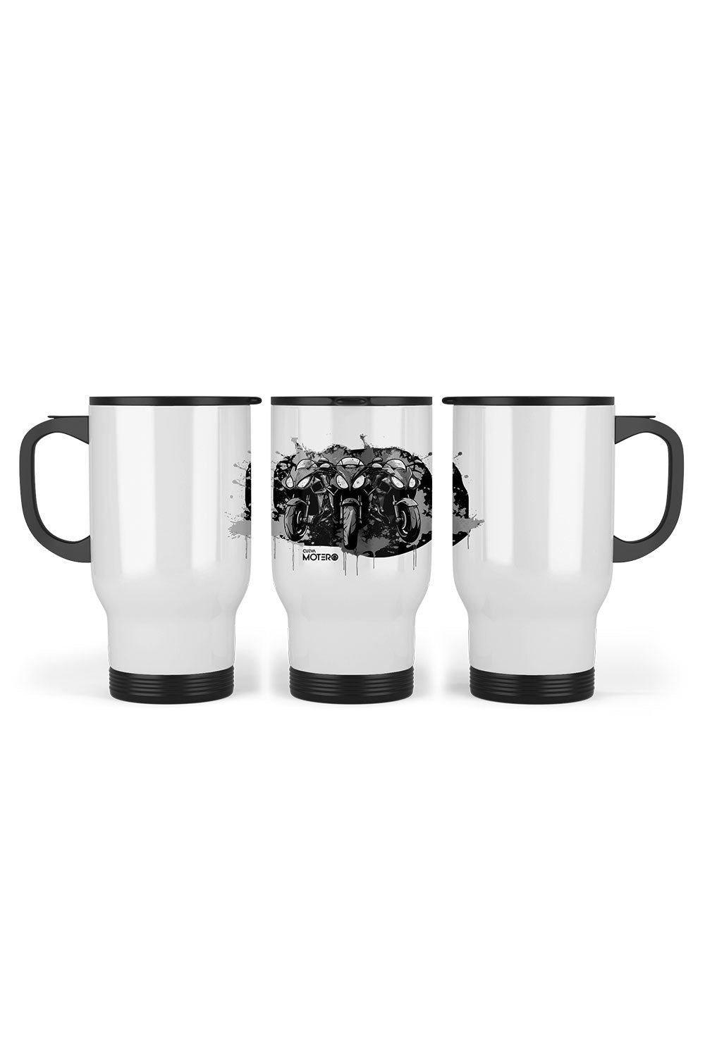 Termo acero con asa de plástico negro, capacidad de 16 oz Diseño 163