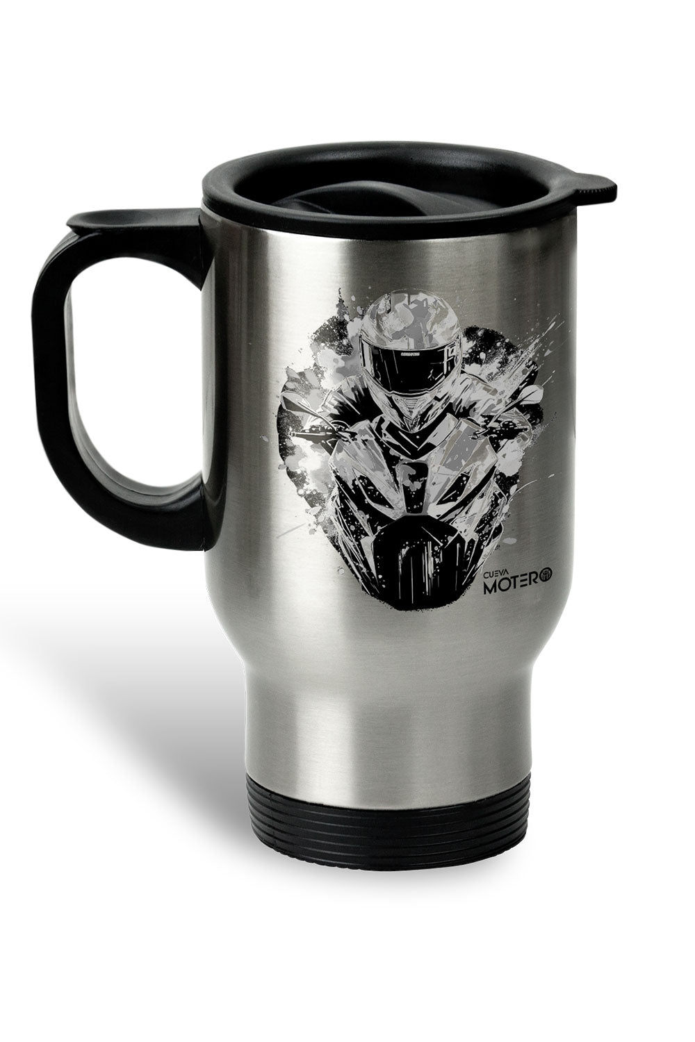Termo acero con asa de plástico negro, capacidad de 16 oz Diseño 164