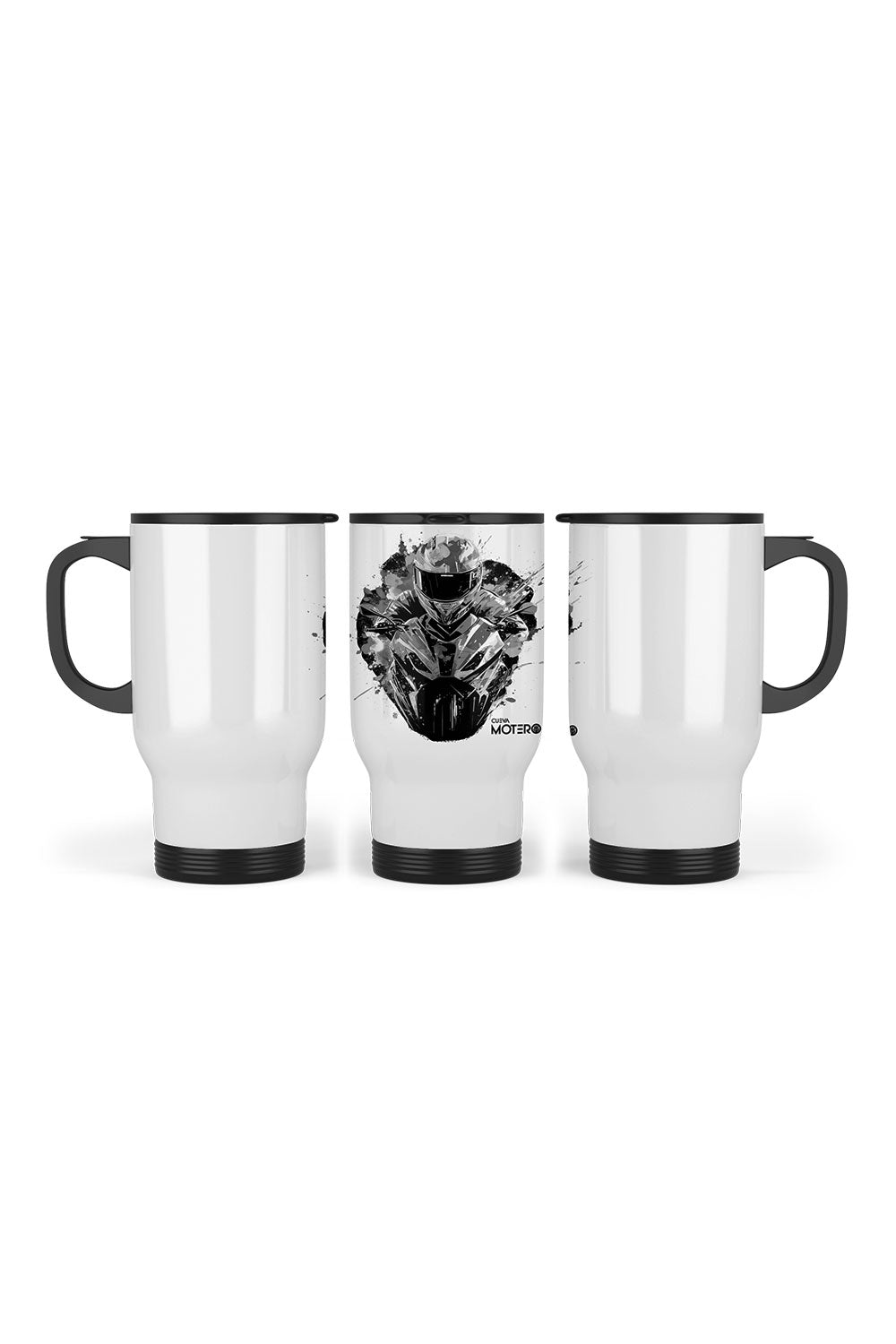 Termo acero con asa de plástico negro, capacidad de 16 oz Diseño 164