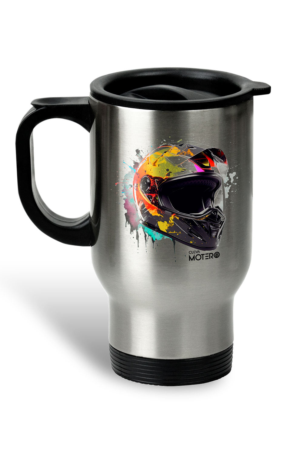 1 Termo acero con asa de plástico negro, capacidad de 16 oz Diseño 17