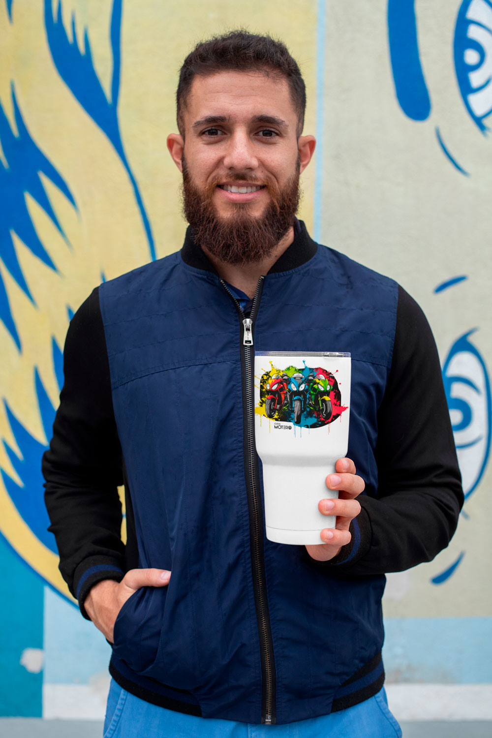 Termo tipo viajero de acero doble con capacidad de 20 oz Diseño 18
