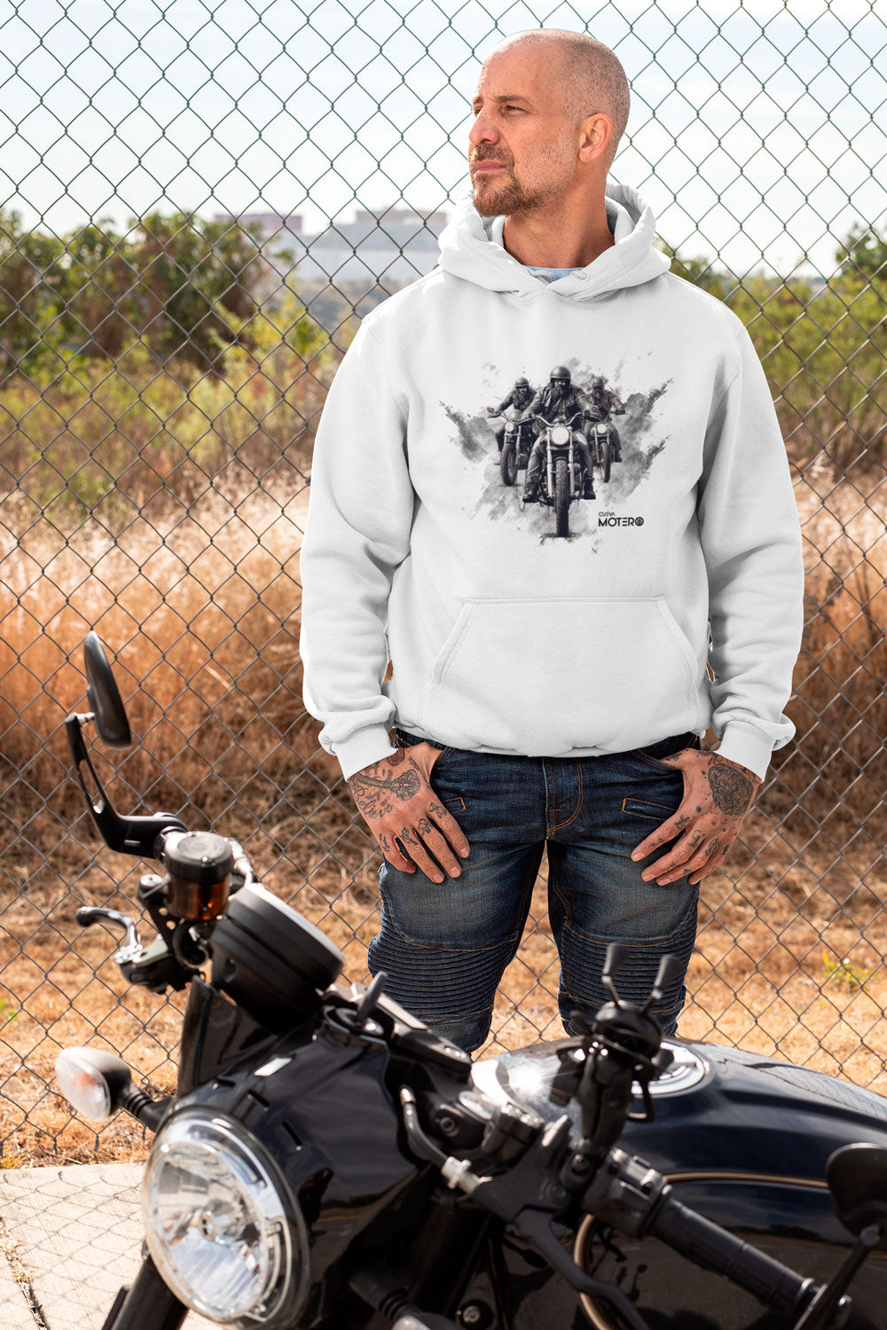 Sudadera unisex blanca diseño 57