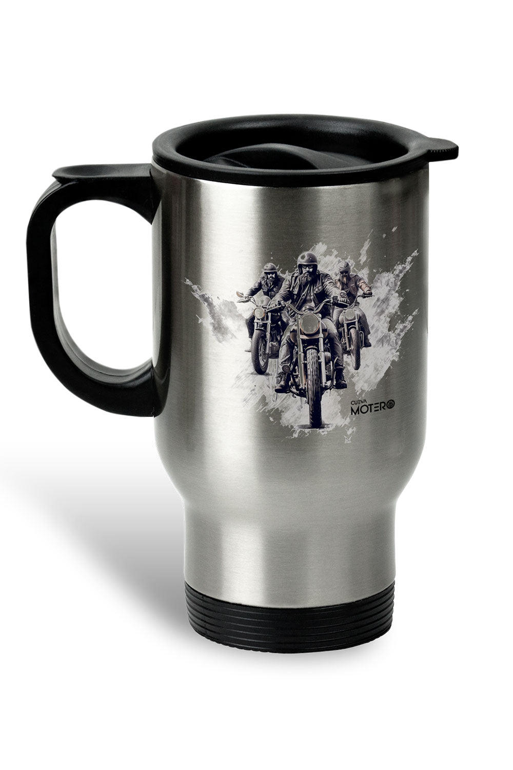 1 Termo acero con asa de plástico negro, capacidad de 16 oz Diseño 57
