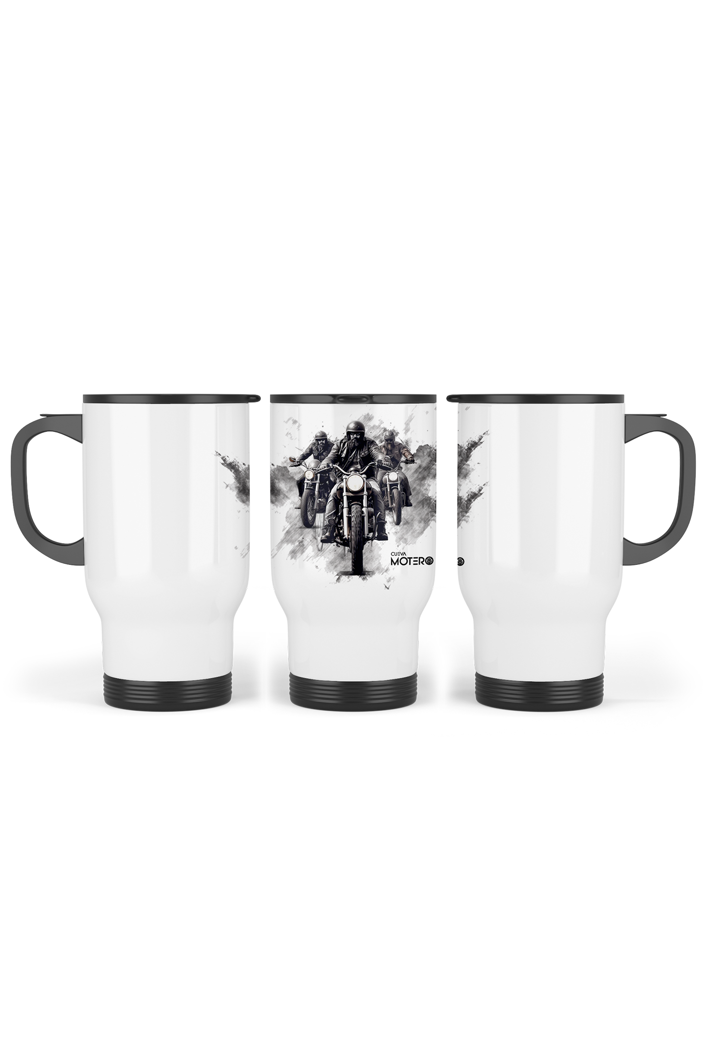 1 Termo acero con asa de plástico negro, capacidad de 16 oz Diseño 57