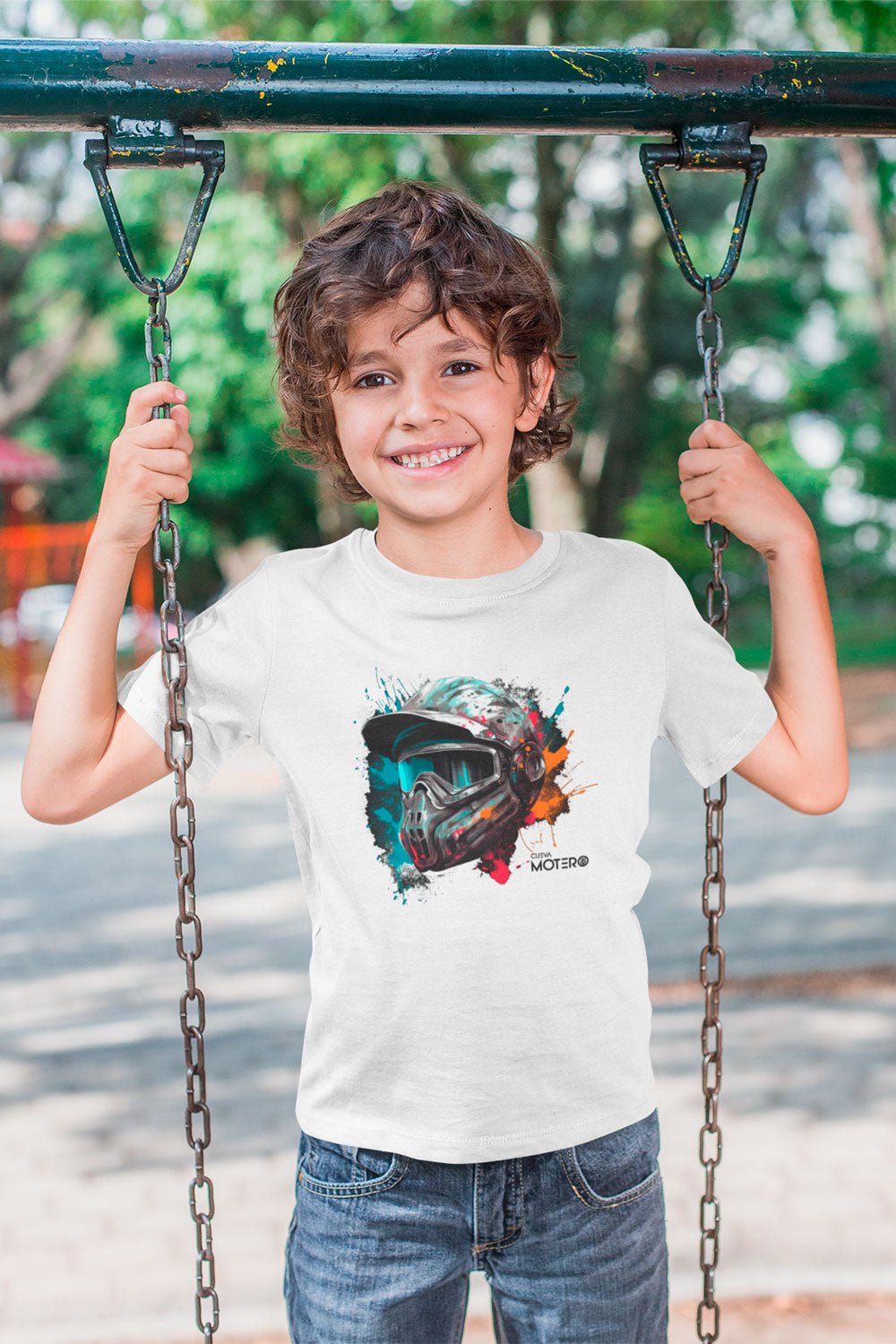 Playera poliéster blanca para niños diseño 67