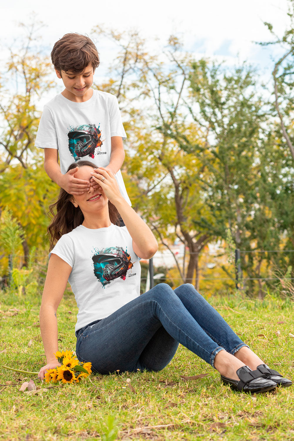 Playera poliéster blanca para niños diseño 67
