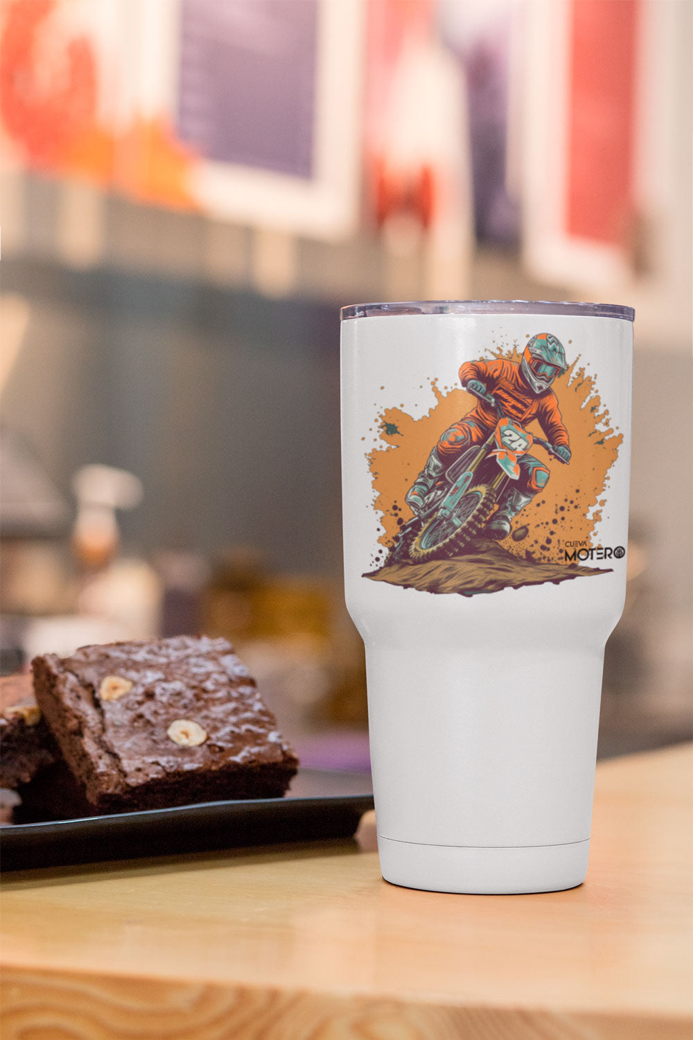 Termo tipo viajero de acero doble con capacidad de 20 oz Diseño 7