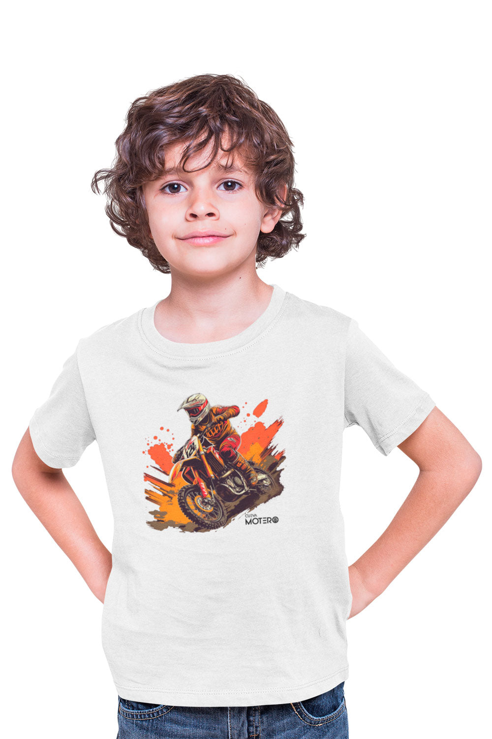 Playera poliéster blanca para niños diseño 8