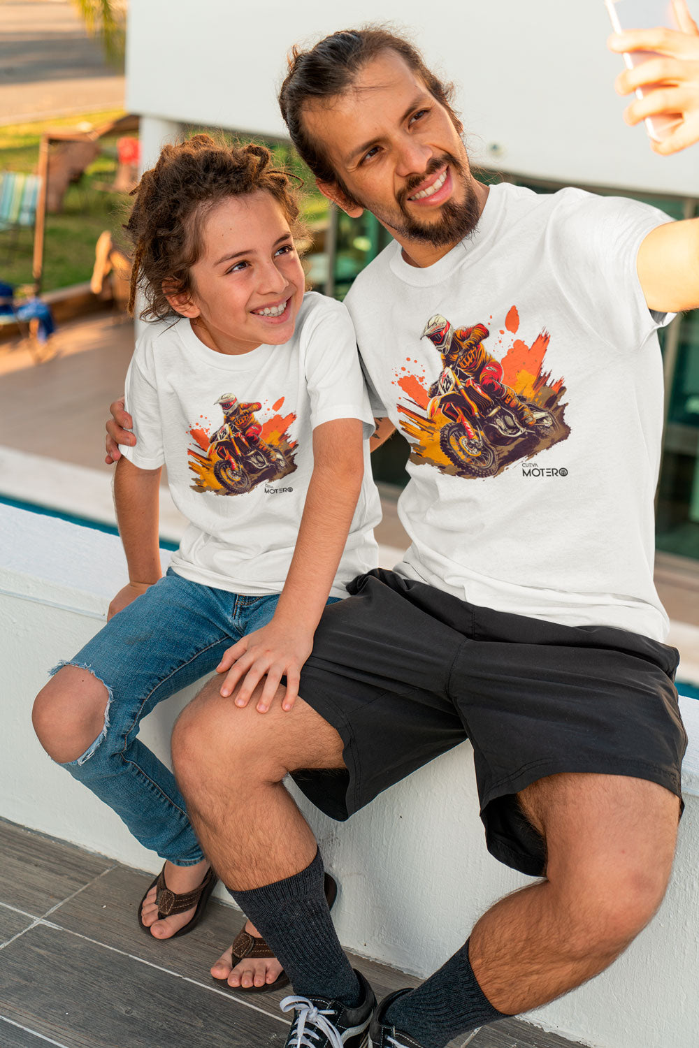 Playera poliéster blanca para niños diseño 8
