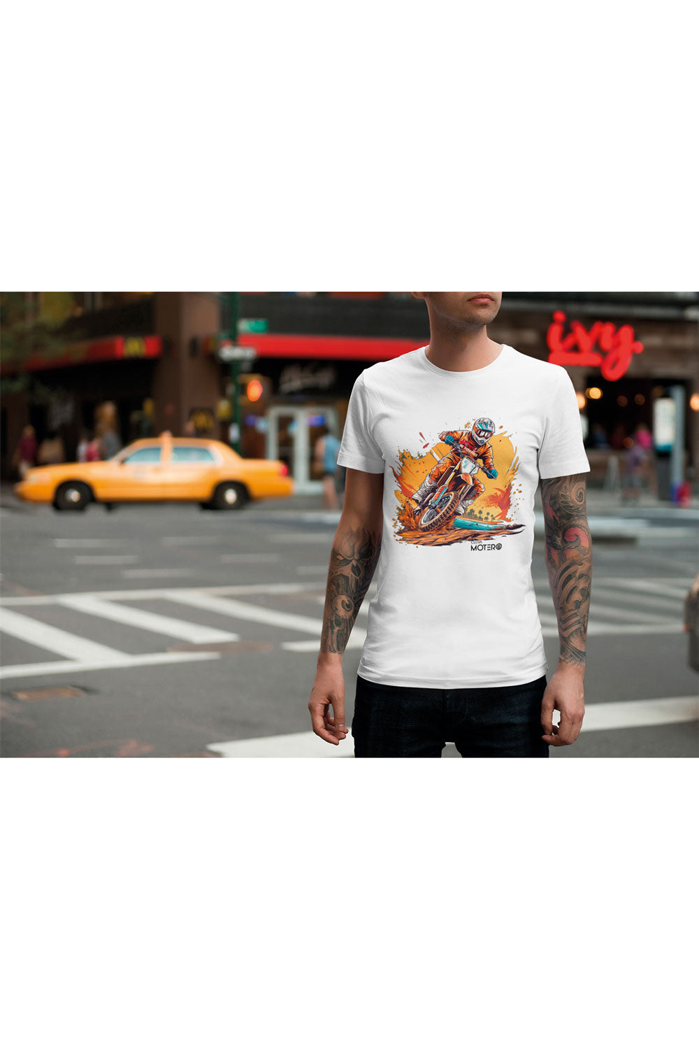 Playera de poliéster blanca para hombre Diseño 5