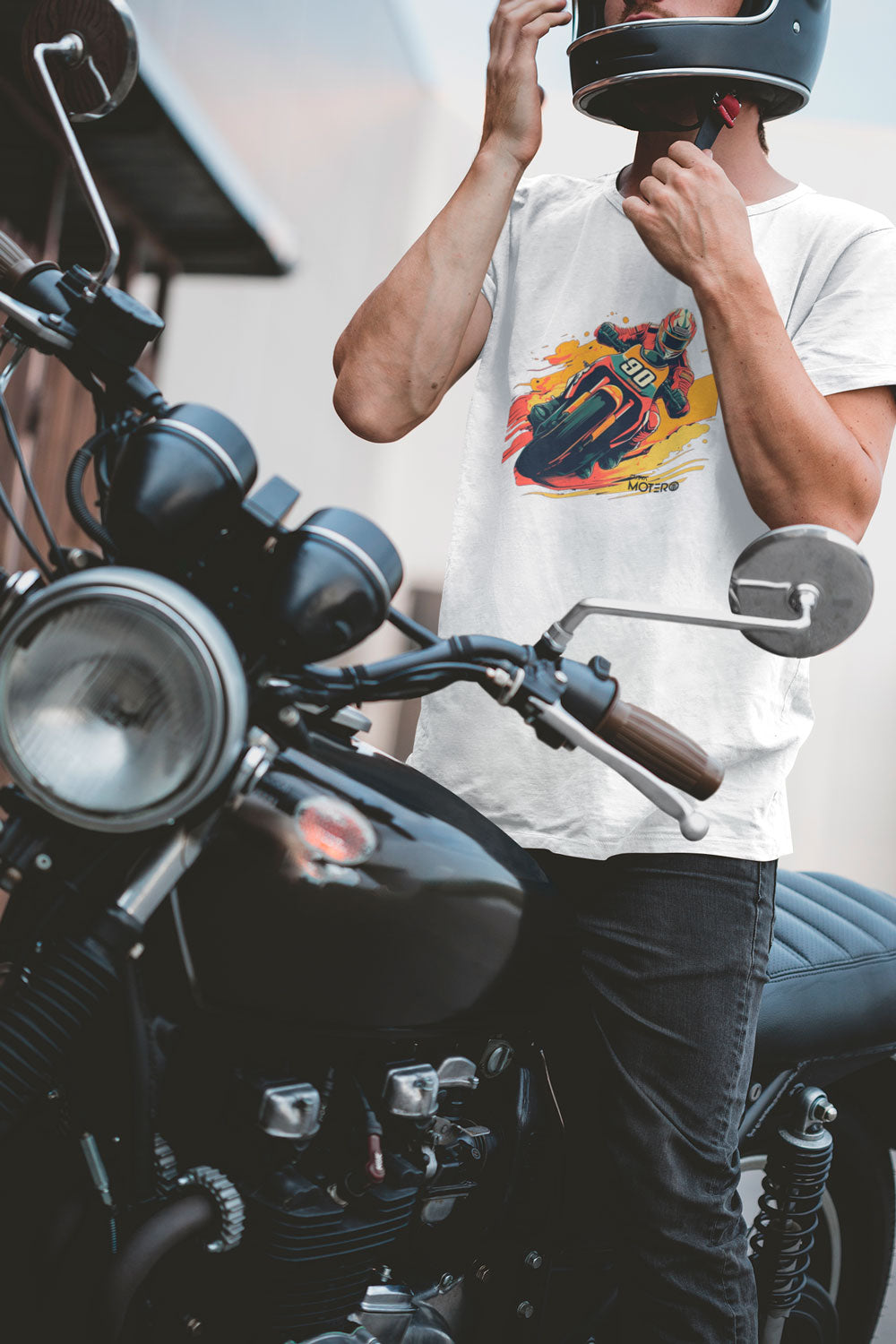 Playera de poliéster blanca para hombre Diseño 14