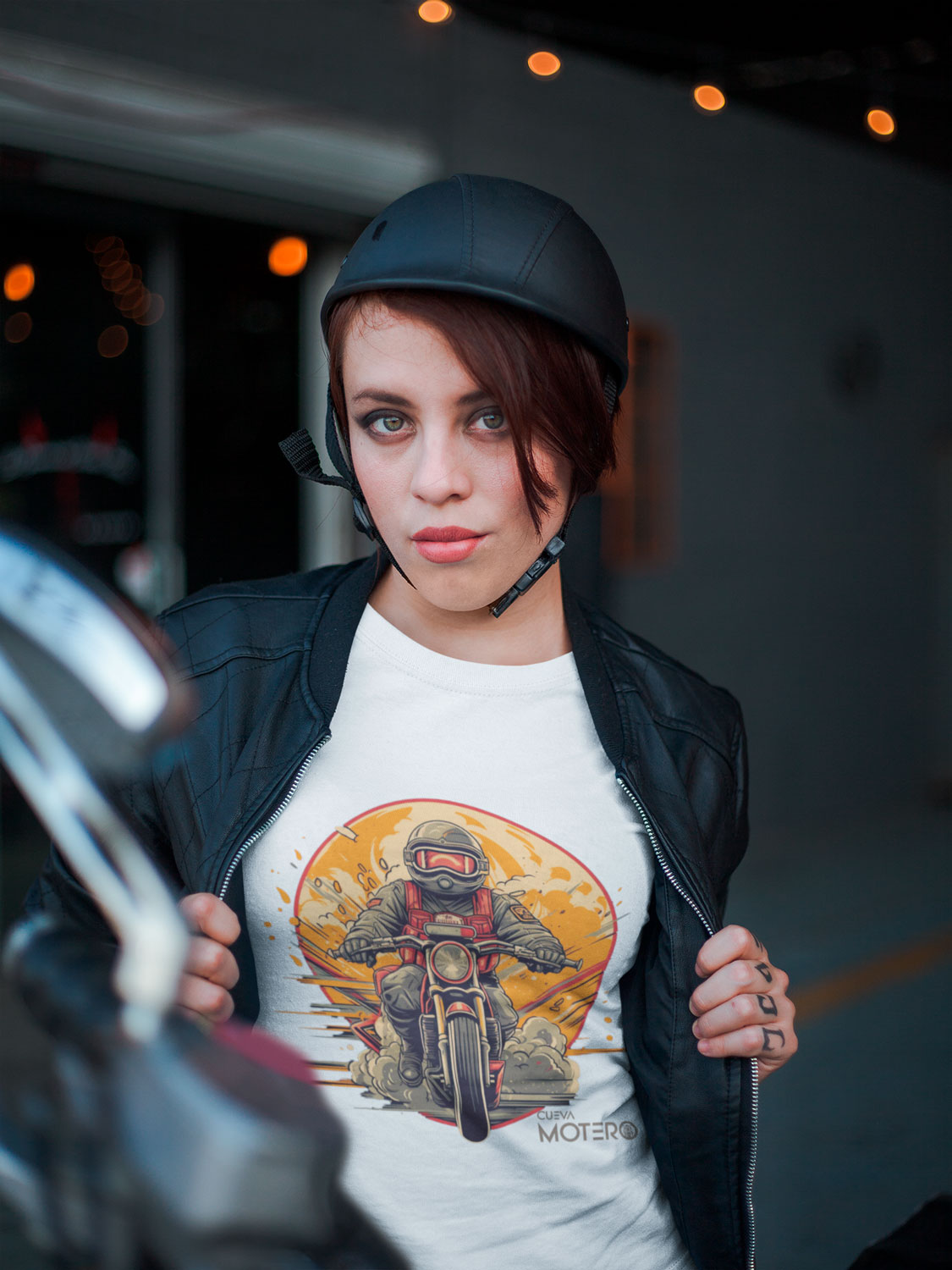 Playera poliéster blanca para mujer diseño 3