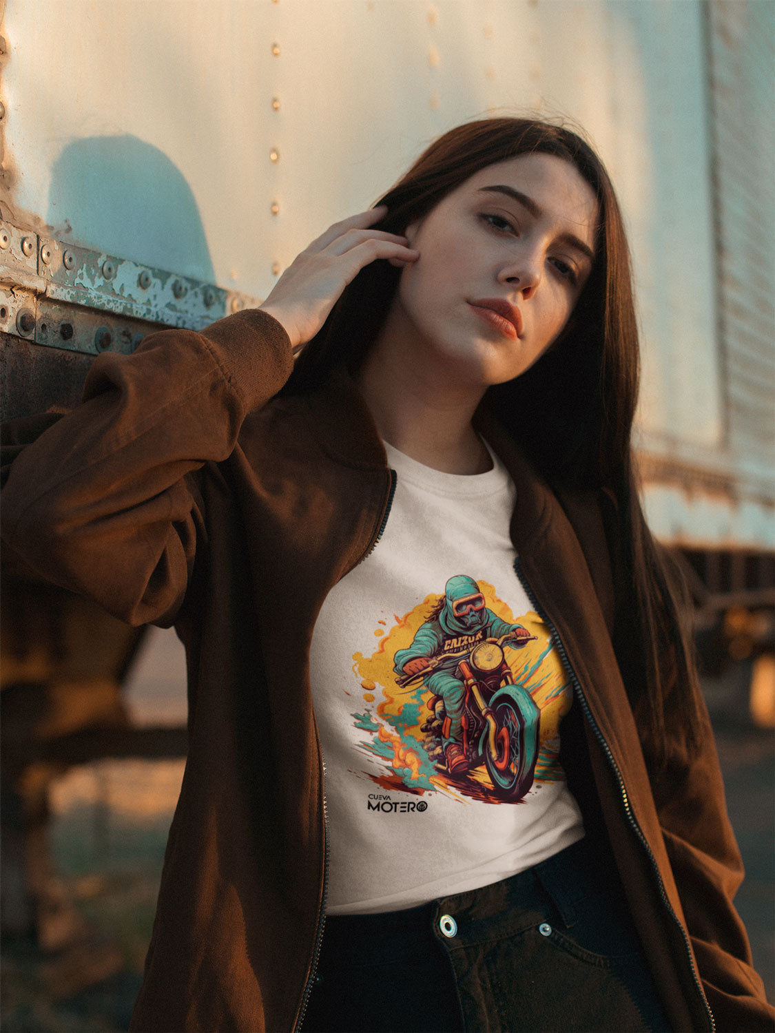 Playera poliéster blanca para mujer diseño 4