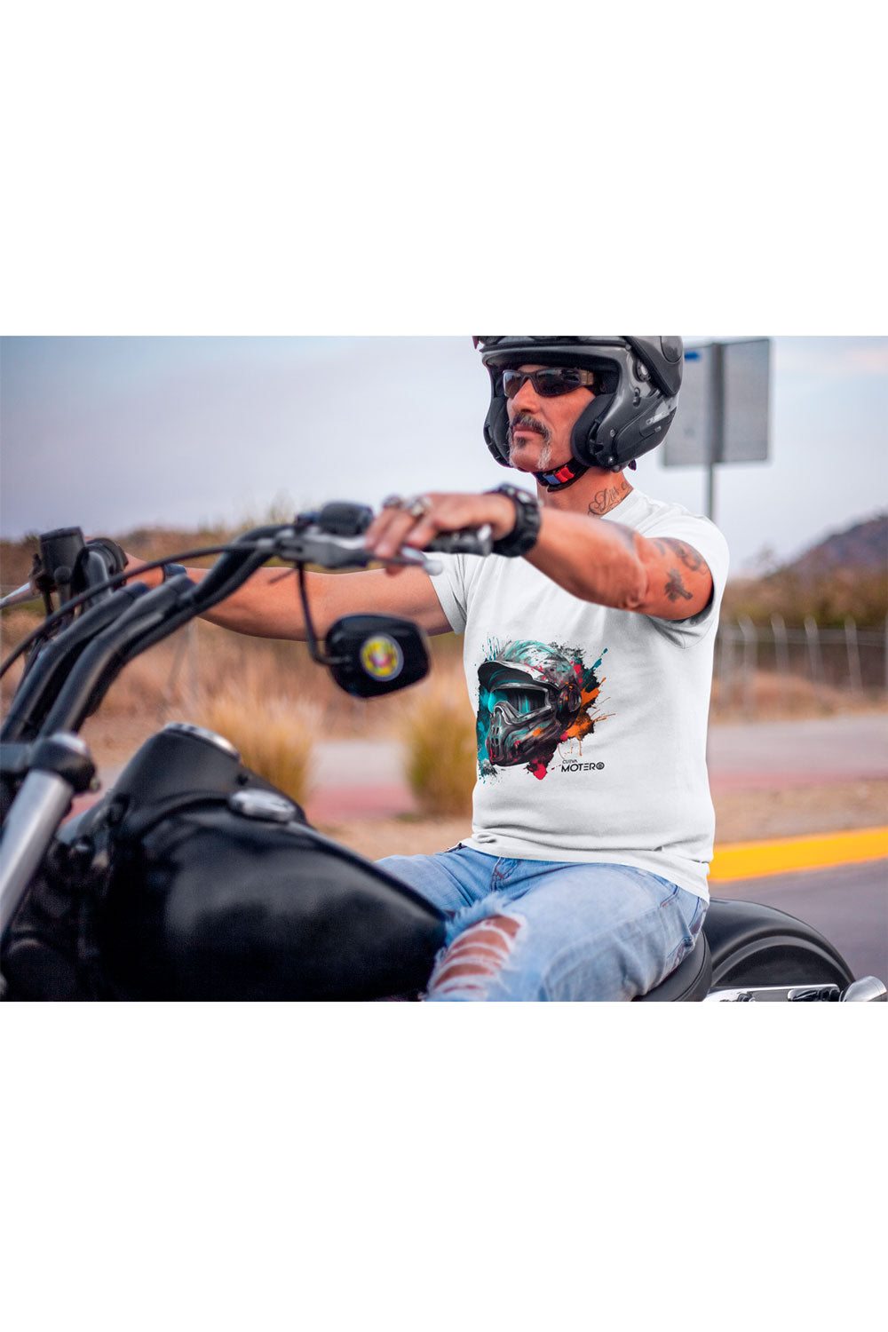 Playera de poliéster blanca para hombre Diseño 67