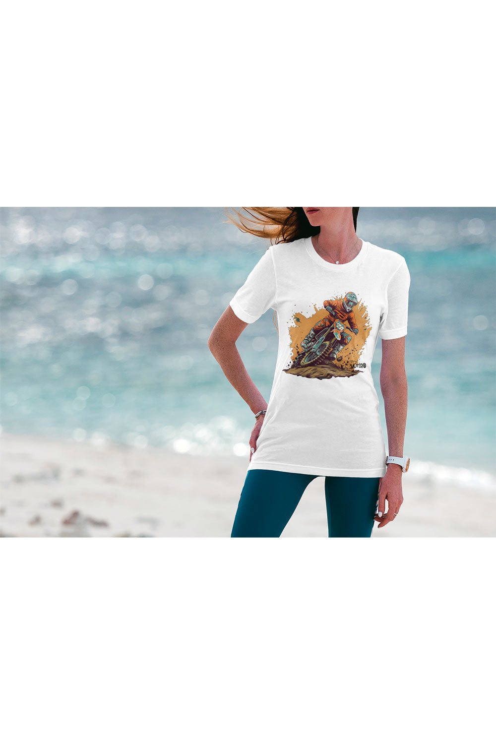Playera poliéster blanca para mujer diseño 7