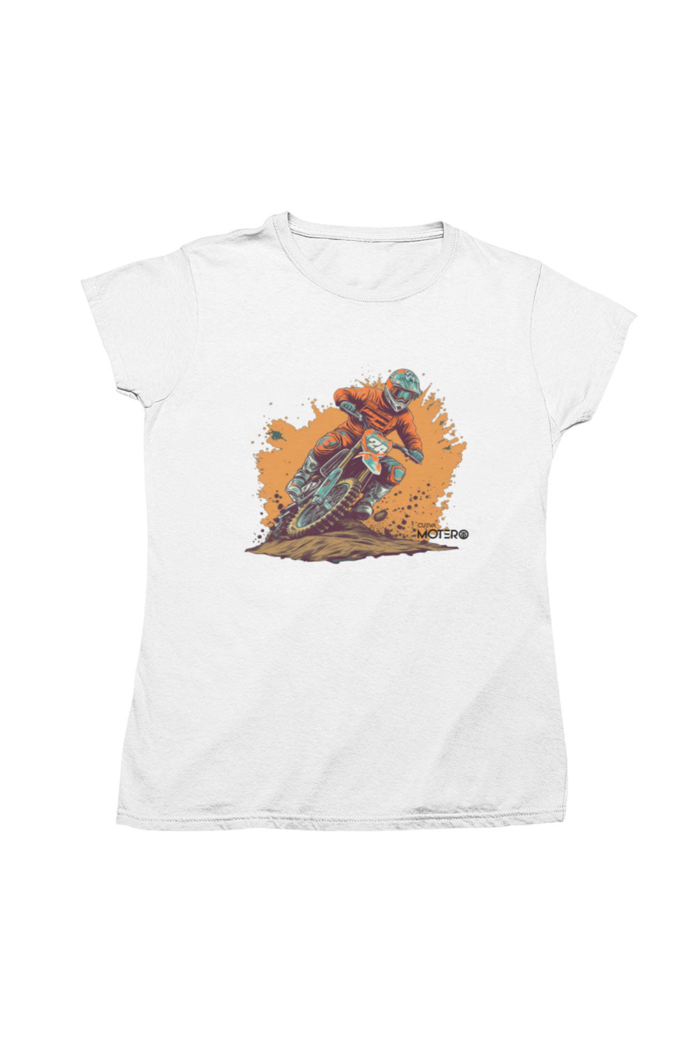 Playera poliéster blanca para mujer diseño 7
