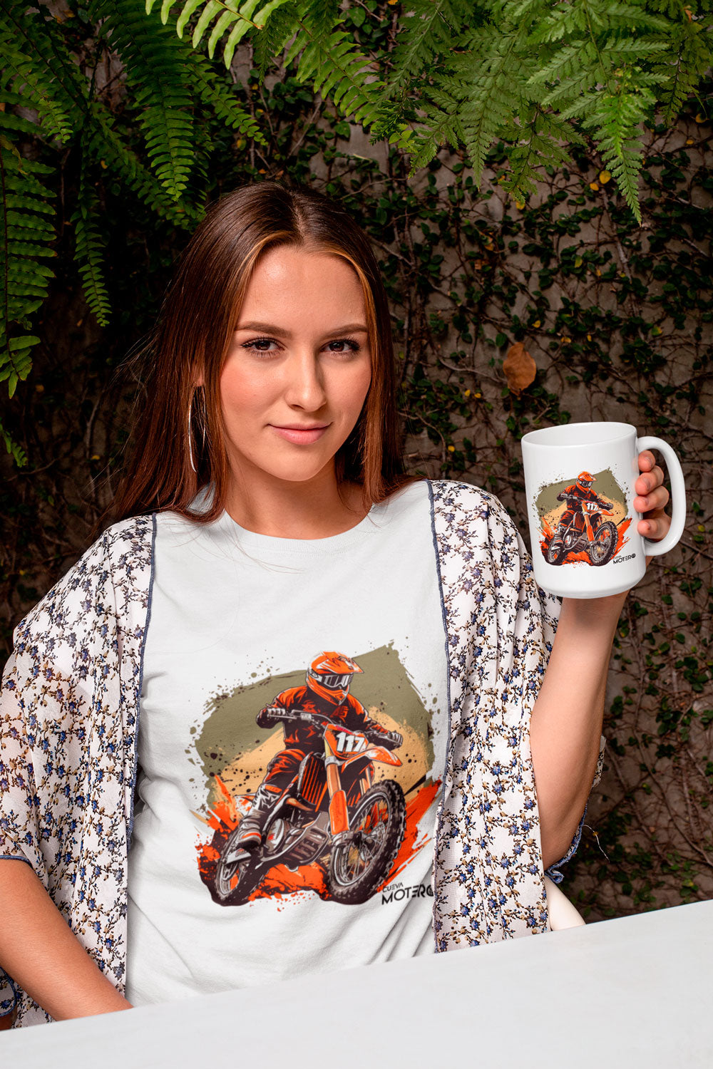 Playera poliéster blanca para mujer diseño 9