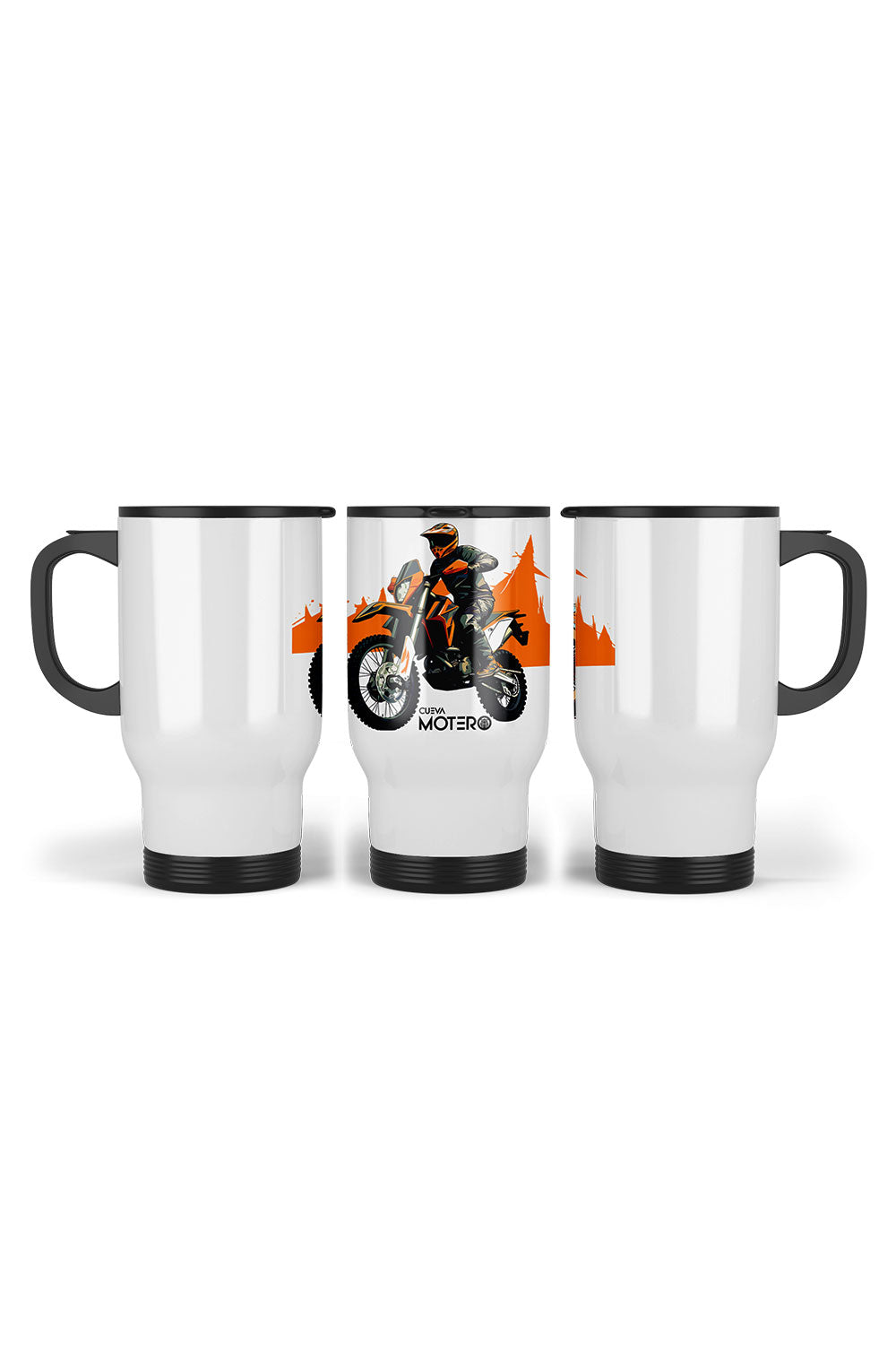 Termo acero con asa de plástico negro, capacidad de 16 oz Diseño 159