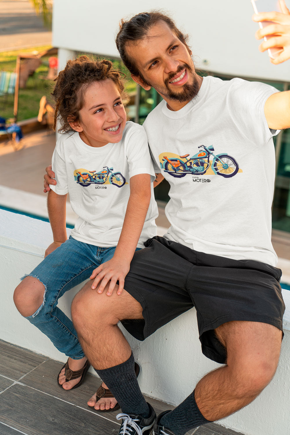 Playera poliéster blanca para niños diseño 1