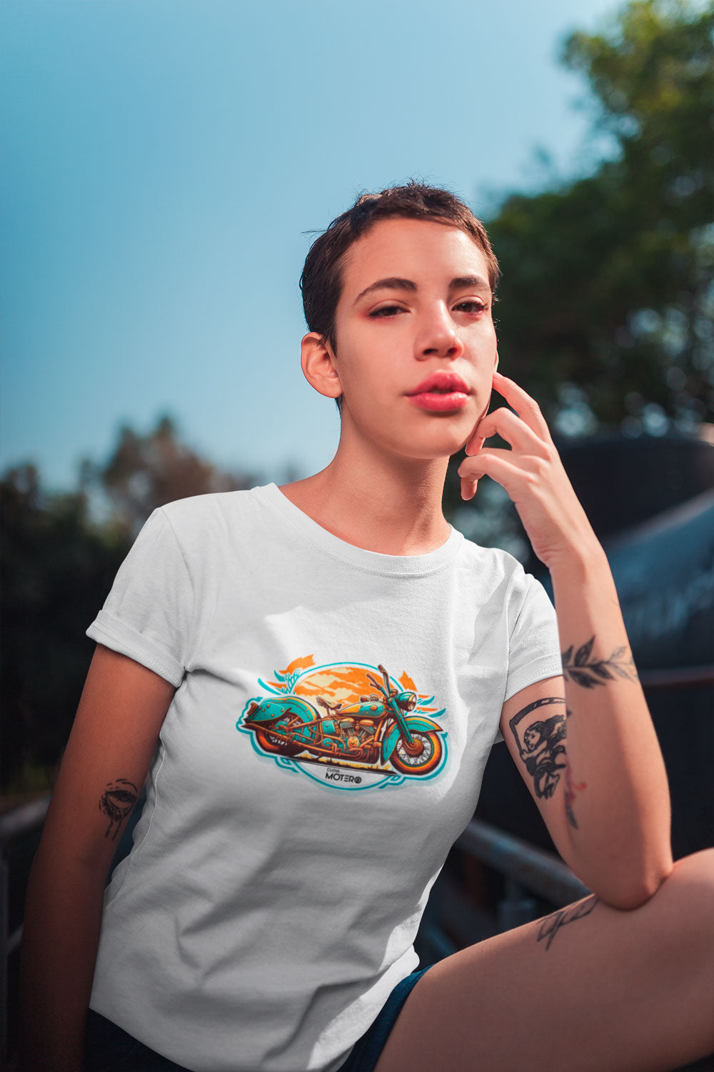 Playera poliéster blanca para mujer diseño 10