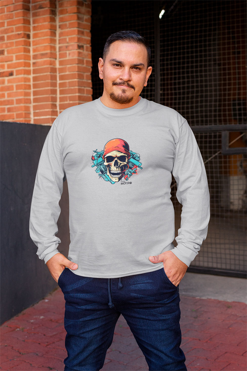 Playera hombre manga larga de algodón Diseño 118