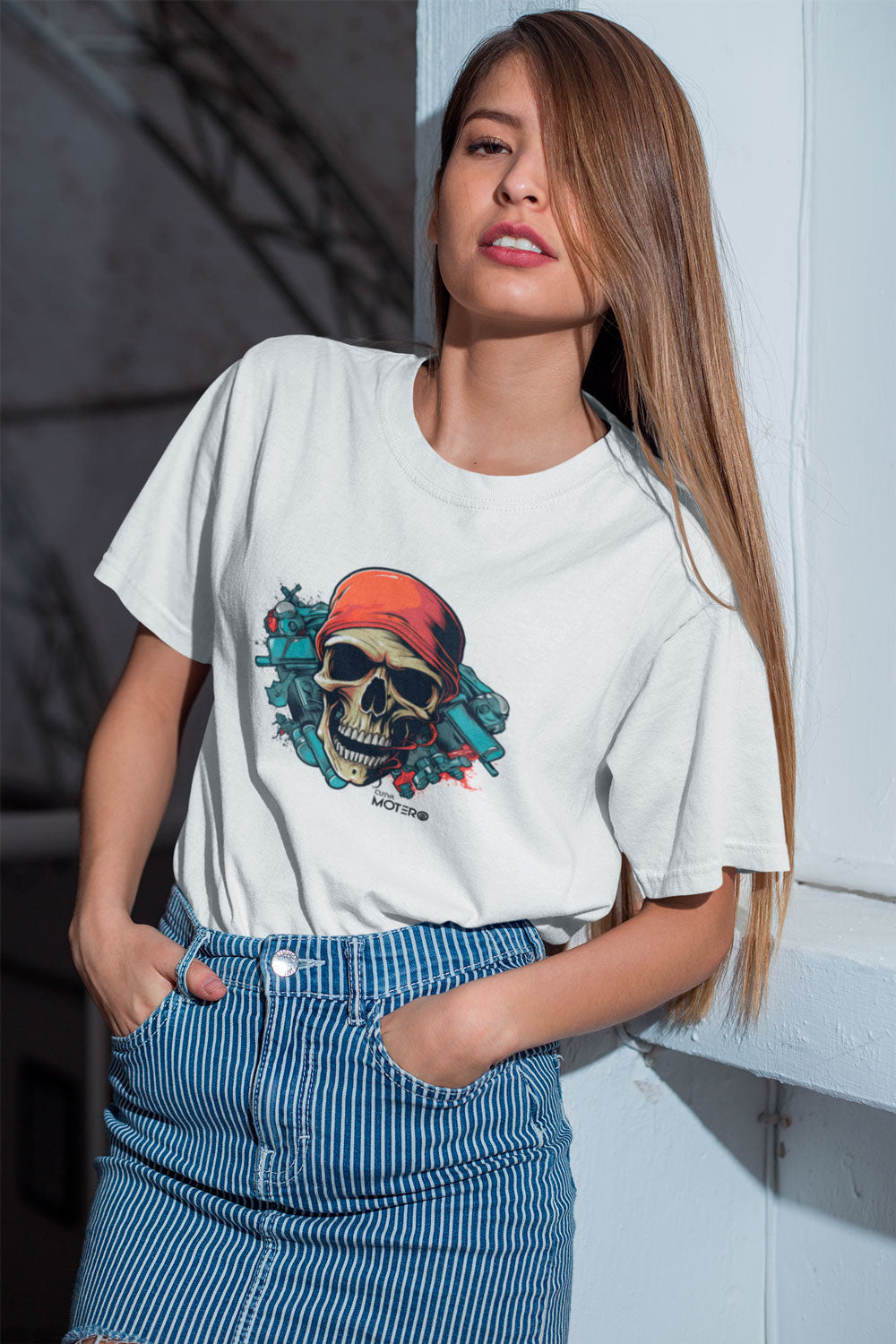 Playera poliéster blanca para mujer diseño 118