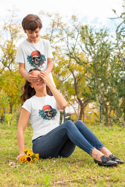 Playera poliéster blanca para niños diseño 118