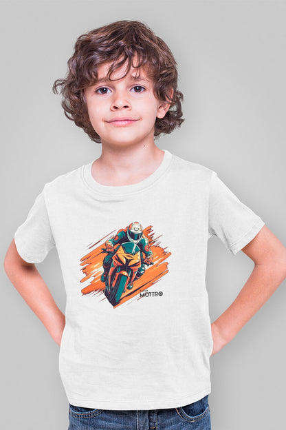 Playera poliéster blanca para niños diseño 12