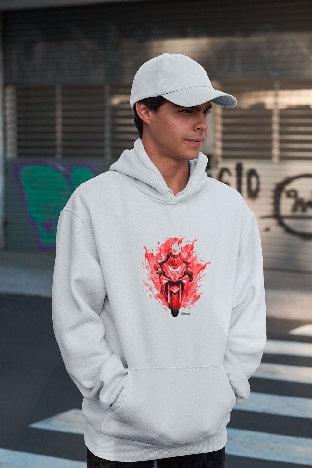 Sudadera unisex blanca diseño 120