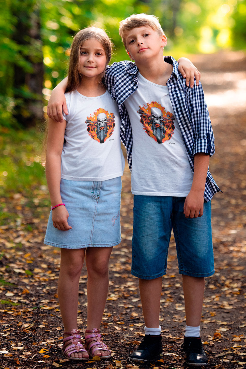 Playera poliéster blanca para niños diseño 122